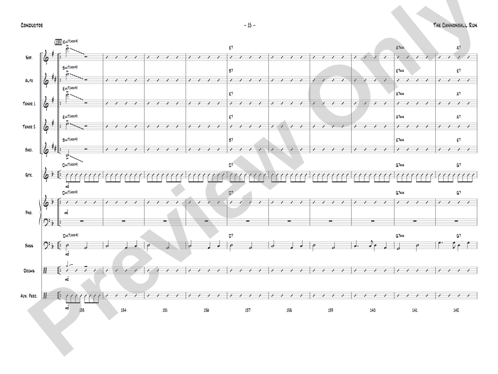 The Cannonball Run: Jazz Ensemble Conductor Score & Parts