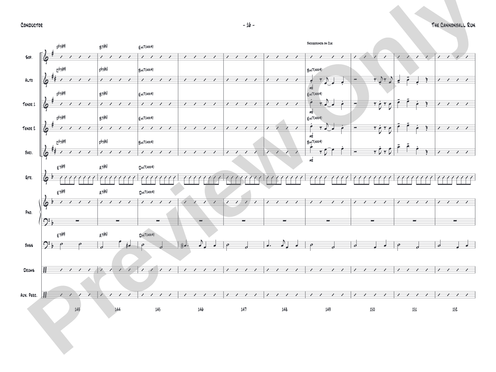 The Cannonball Run: Jazz Ensemble Conductor Score & Parts