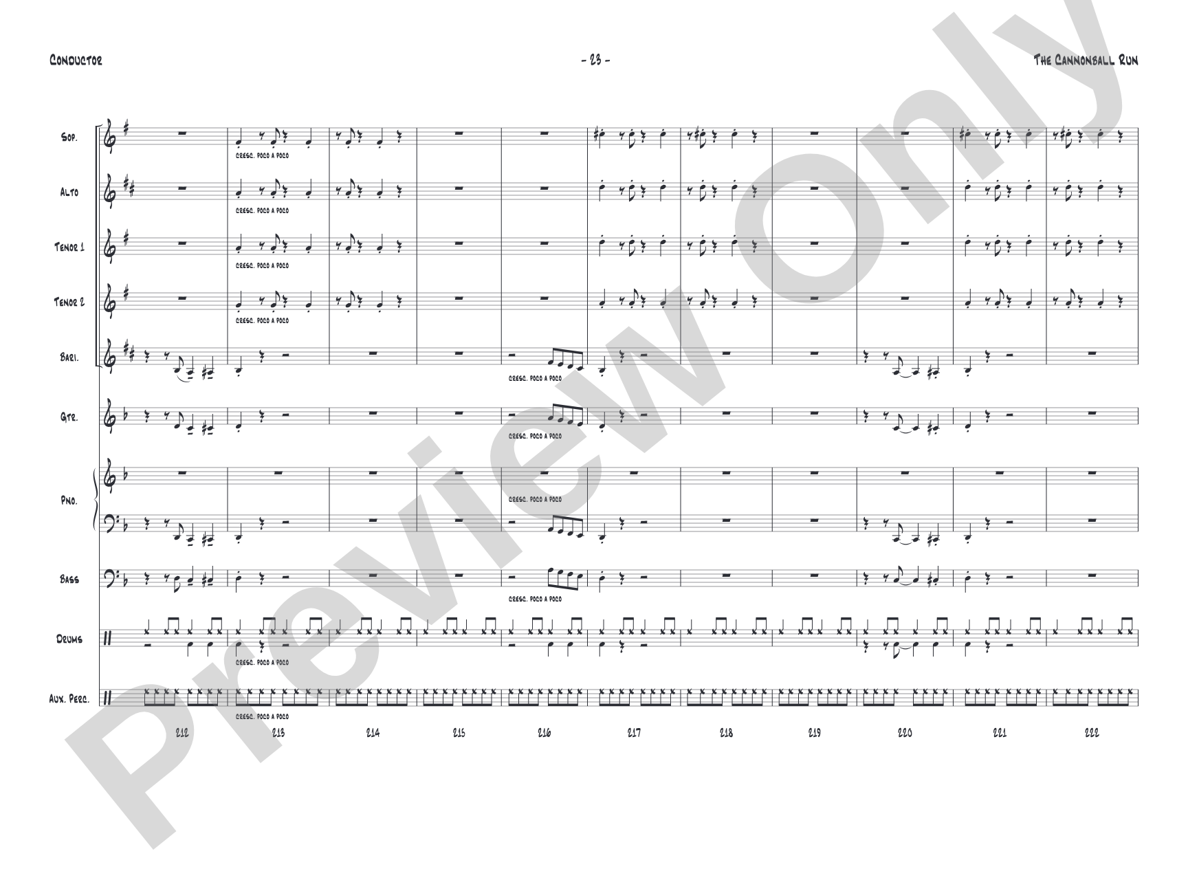 The Cannonball Run: Jazz Ensemble Conductor Score & Parts