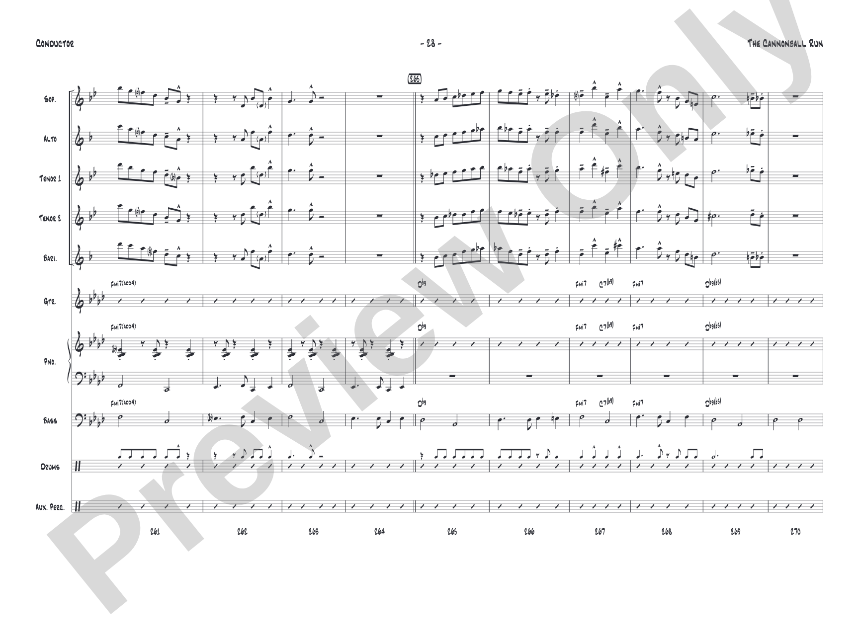 The Cannonball Run: Jazz Ensemble Conductor Score & Parts