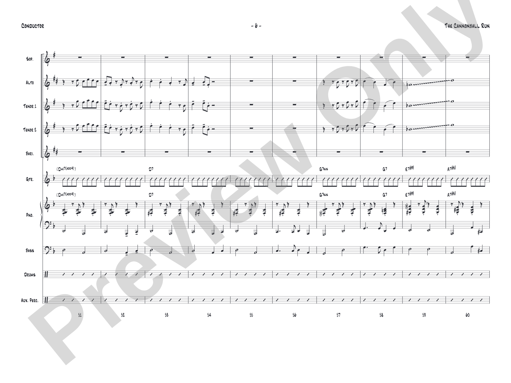 The Cannonball Run: Jazz Ensemble Conductor Score & Parts