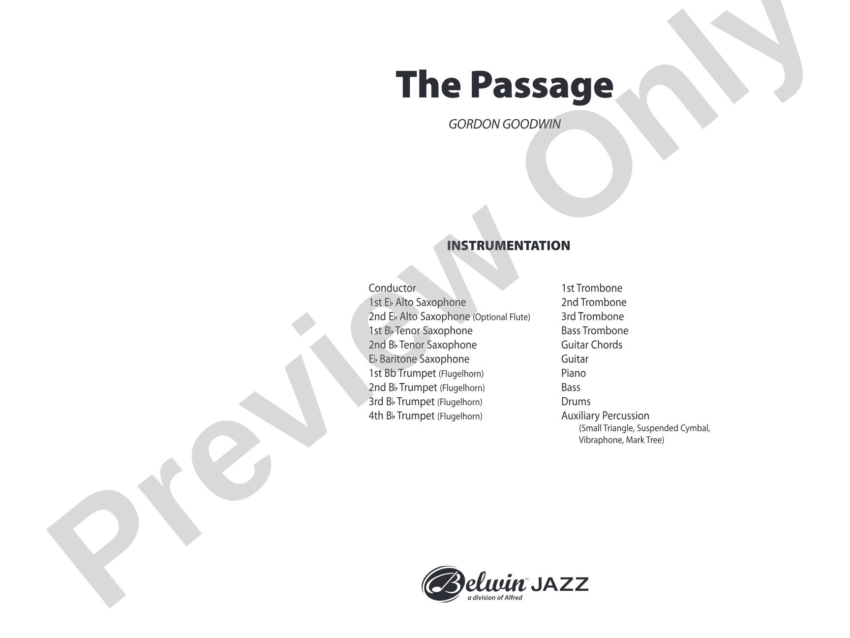 The Passage: Jazz Ensemble Conductor Score & Parts