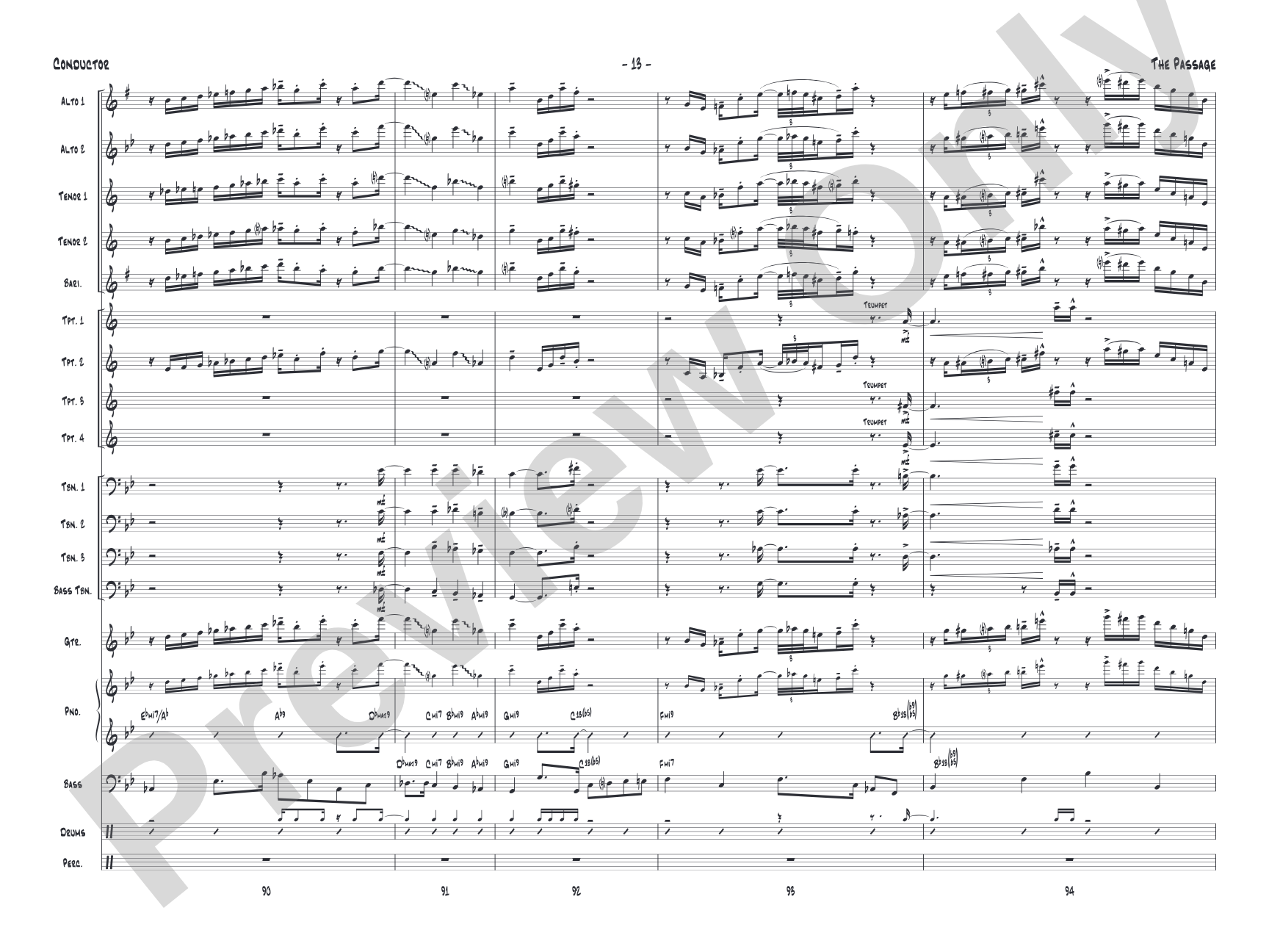The Passage: Jazz Ensemble Conductor Score & Parts