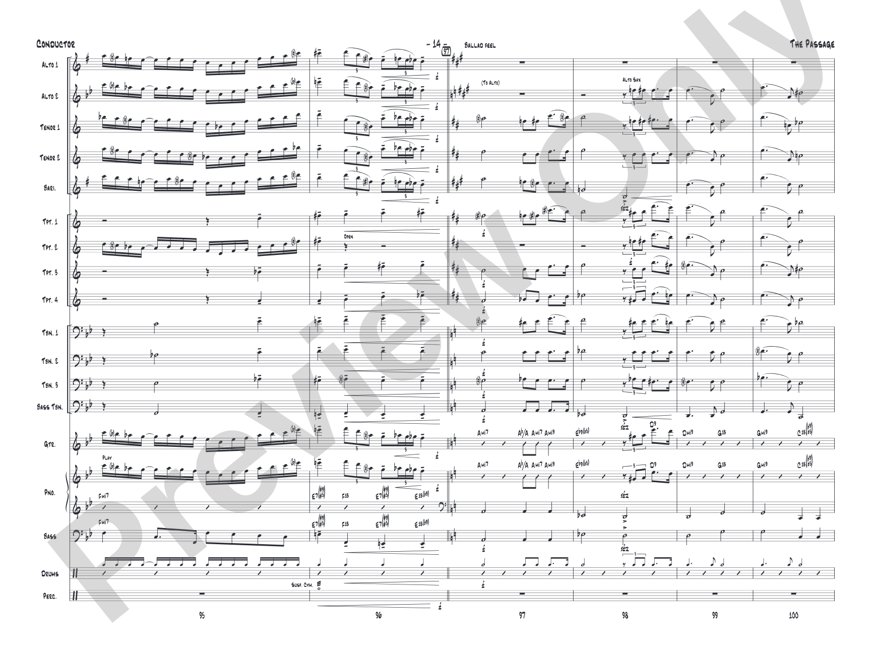 The Passage: Jazz Ensemble Conductor Score & Parts