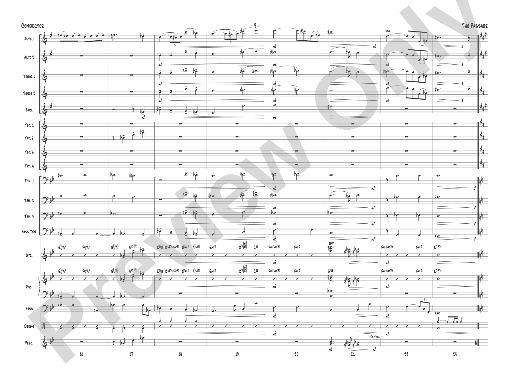 The Passage: Jazz Ensemble Conductor Score & Parts