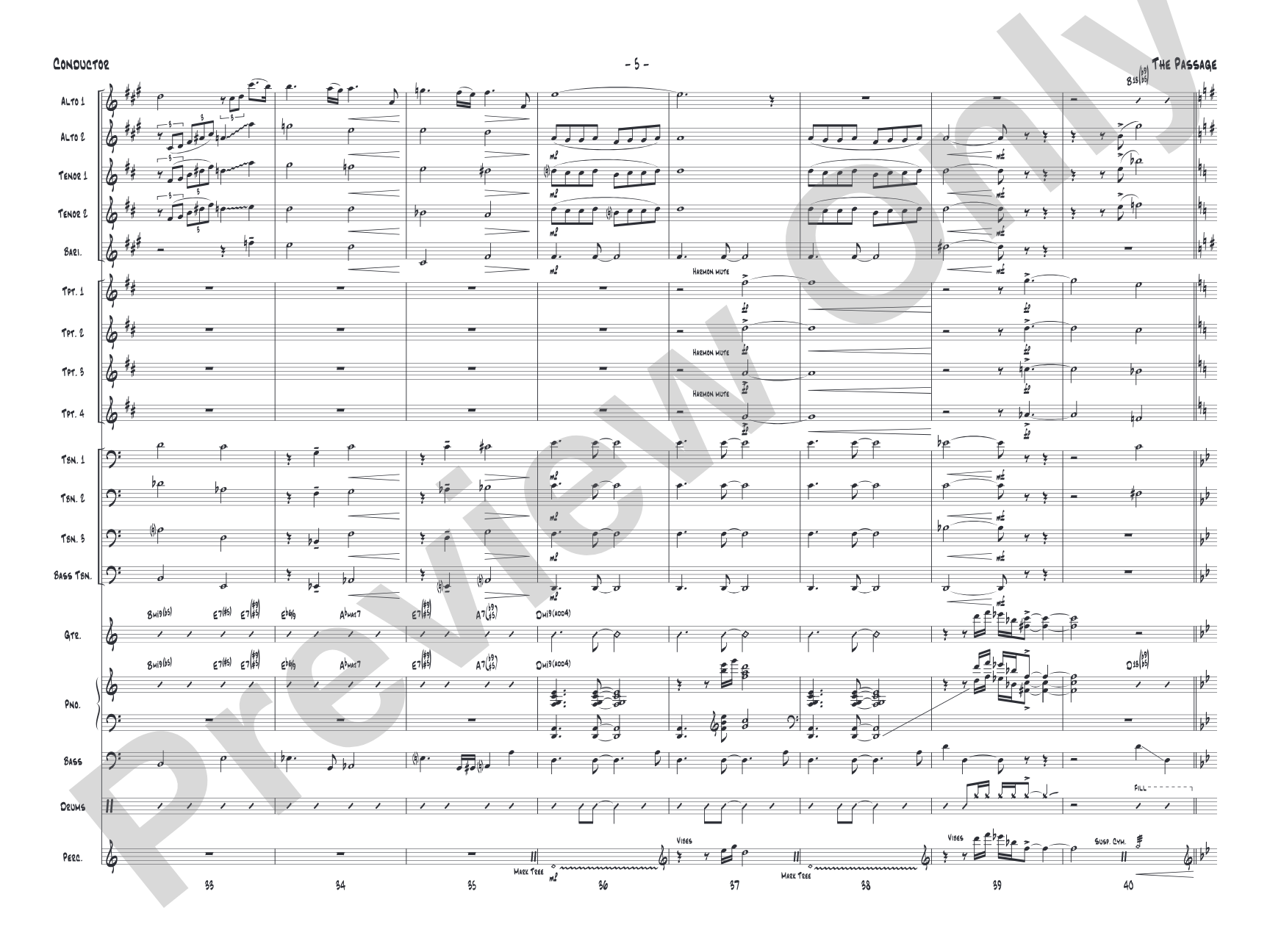 The Passage: Jazz Ensemble Conductor Score & Parts