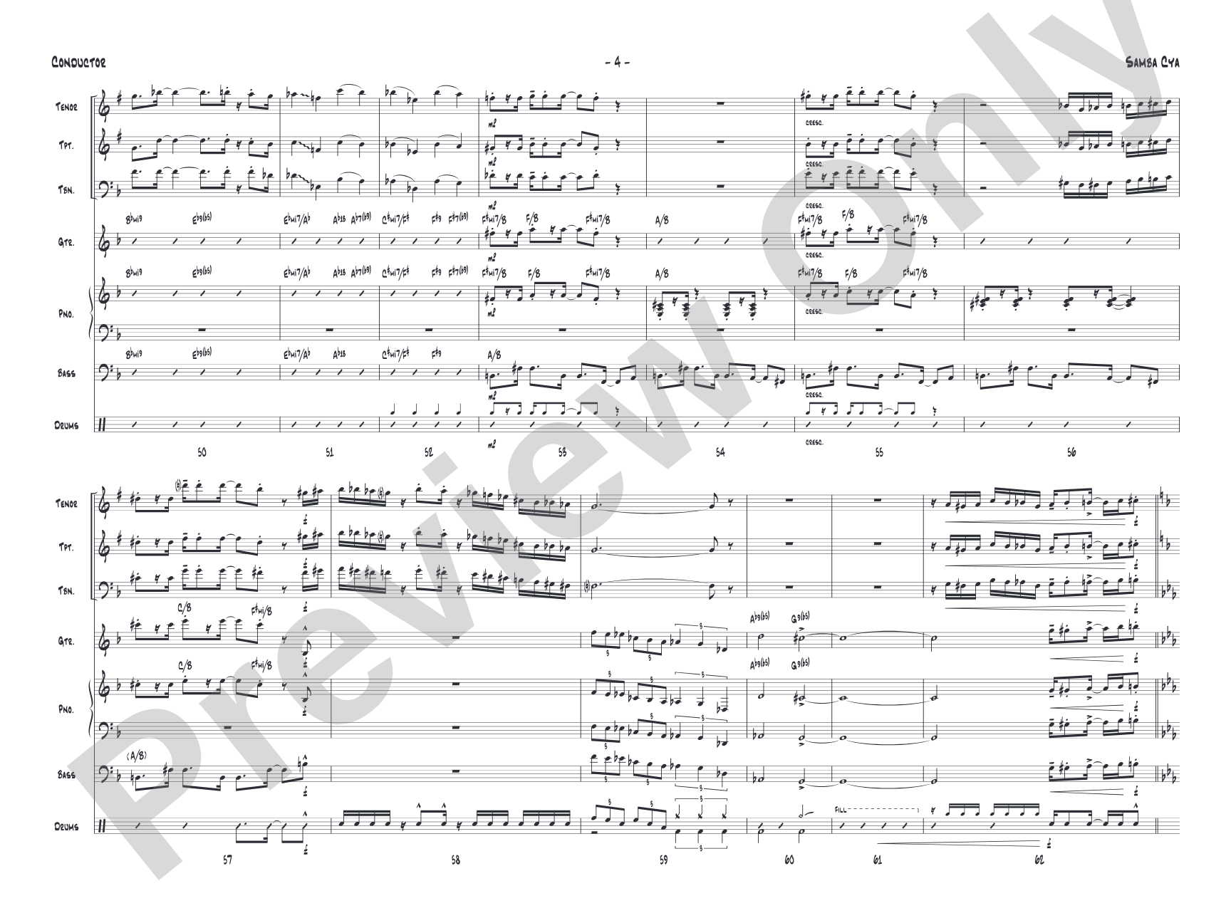 Samba Cya: Jazz Ensemble Conductor Score & Parts