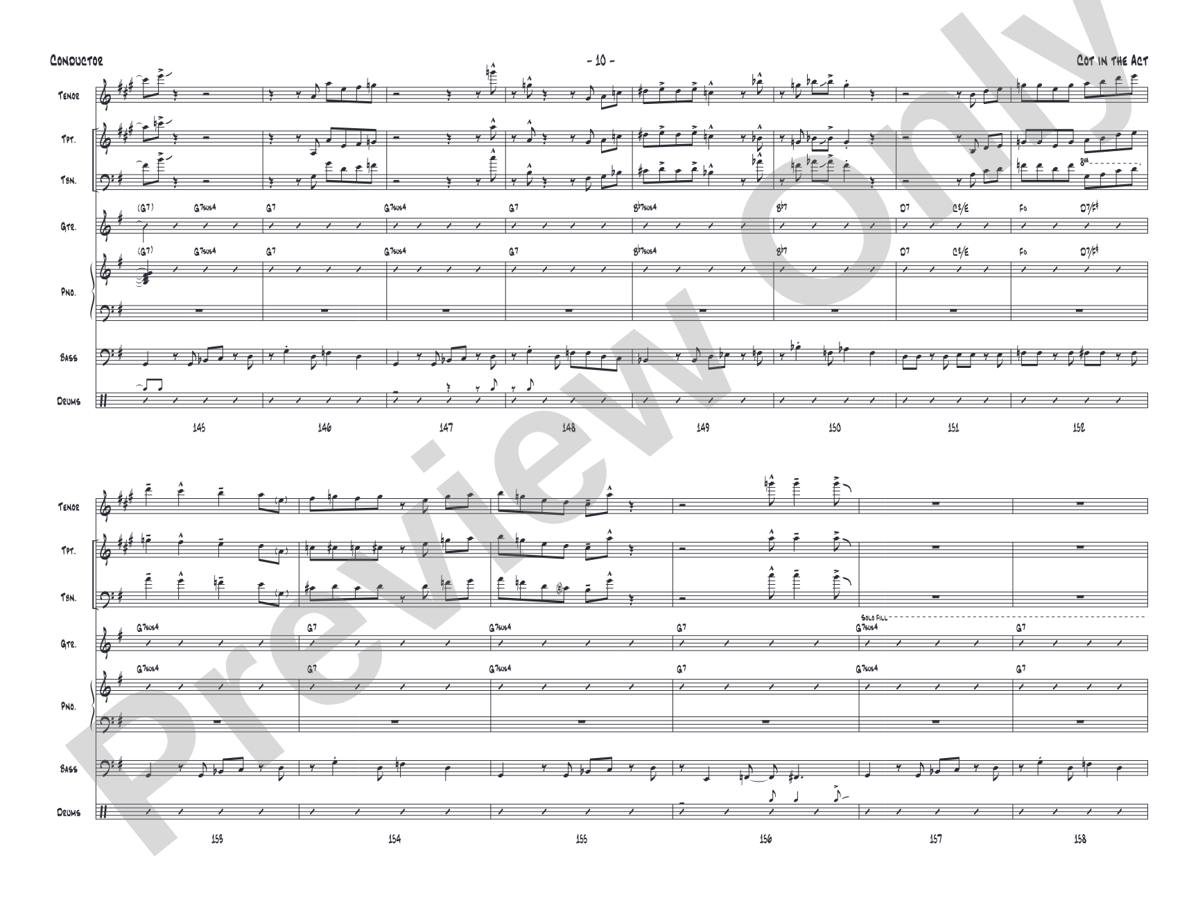 Cot in the Act: Jazz Ensemble Conductor Score & Parts