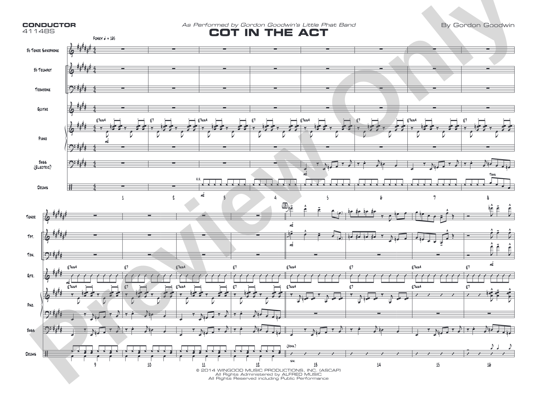 Cot in the Act: Jazz Ensemble Conductor Score & Parts