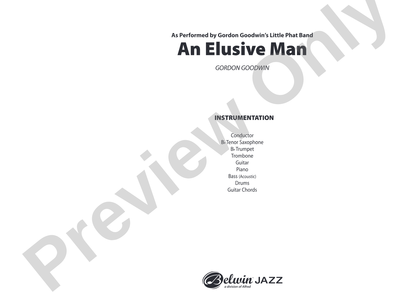 An Elusive Man: Jazz Ensemble Conductor Score & Parts