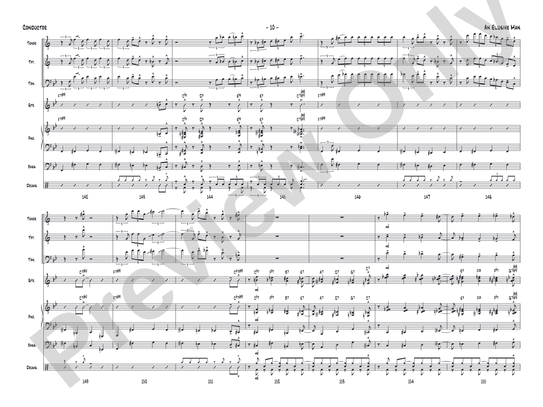 An Elusive Man: Jazz Ensemble Conductor Score & Parts