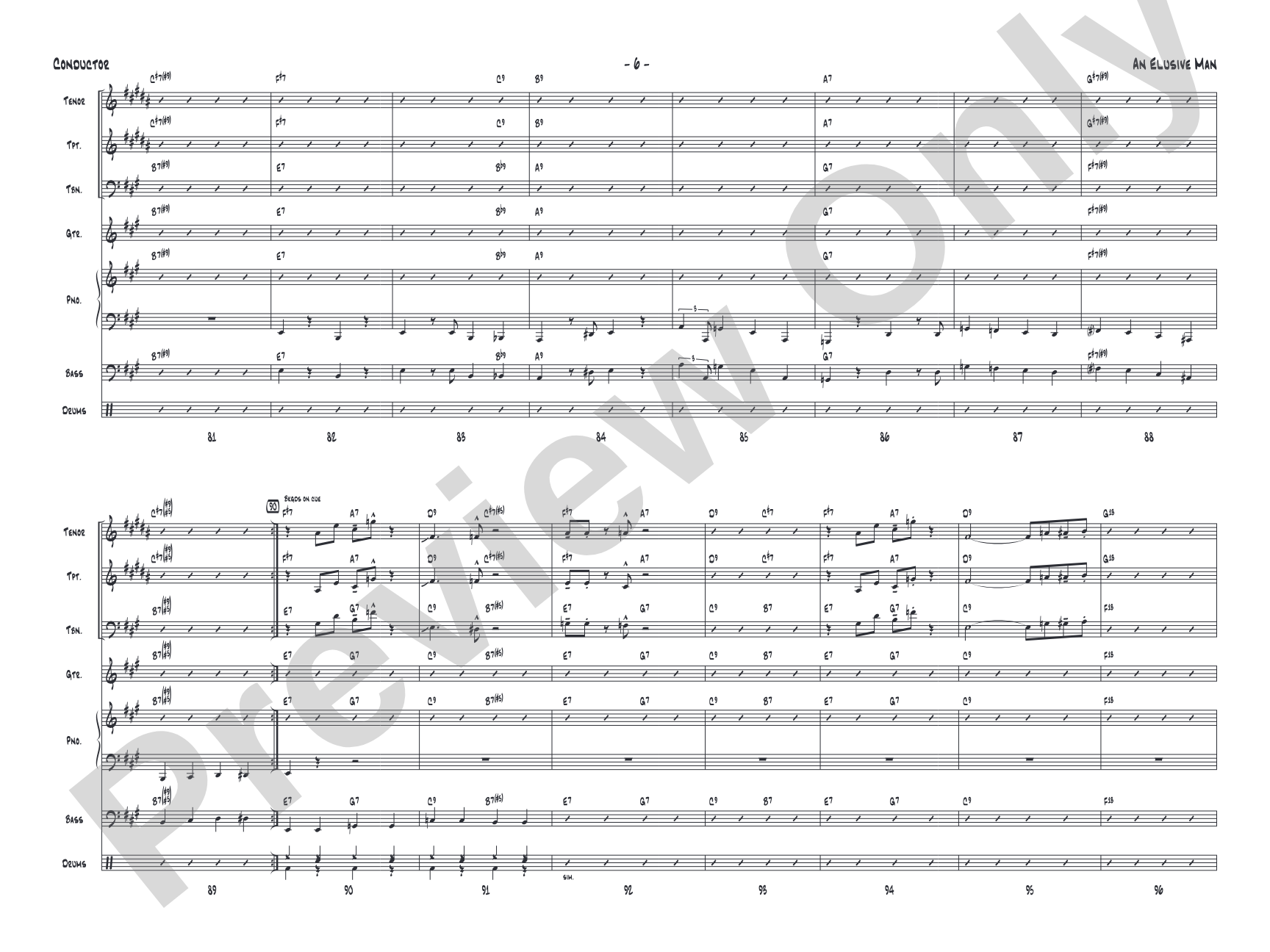 An Elusive Man: Jazz Ensemble Conductor Score & Parts