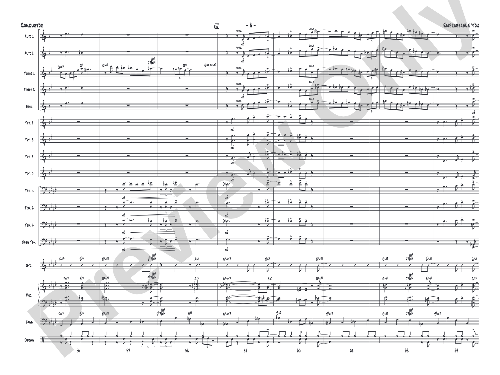 Embraceable You: Jazz Ensemble Conductor Score & Parts