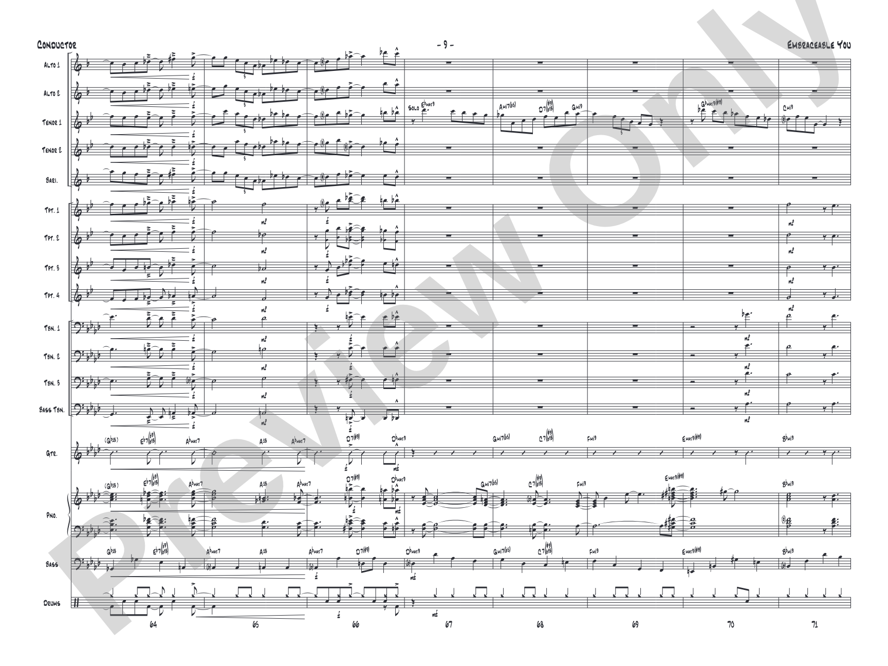 Embraceable You: Jazz Ensemble Conductor Score & Parts