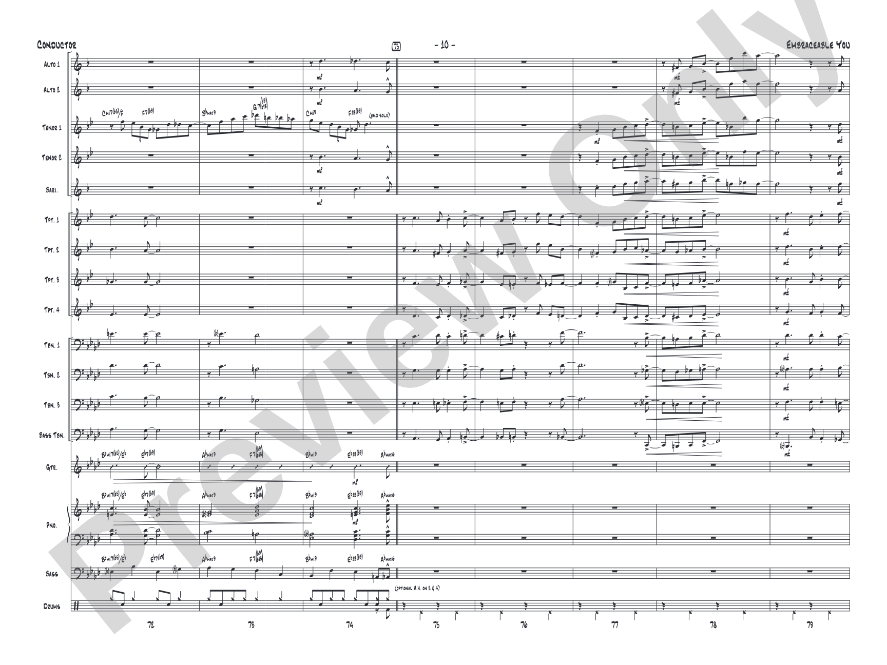 Embraceable You: Jazz Ensemble Conductor Score & Parts
