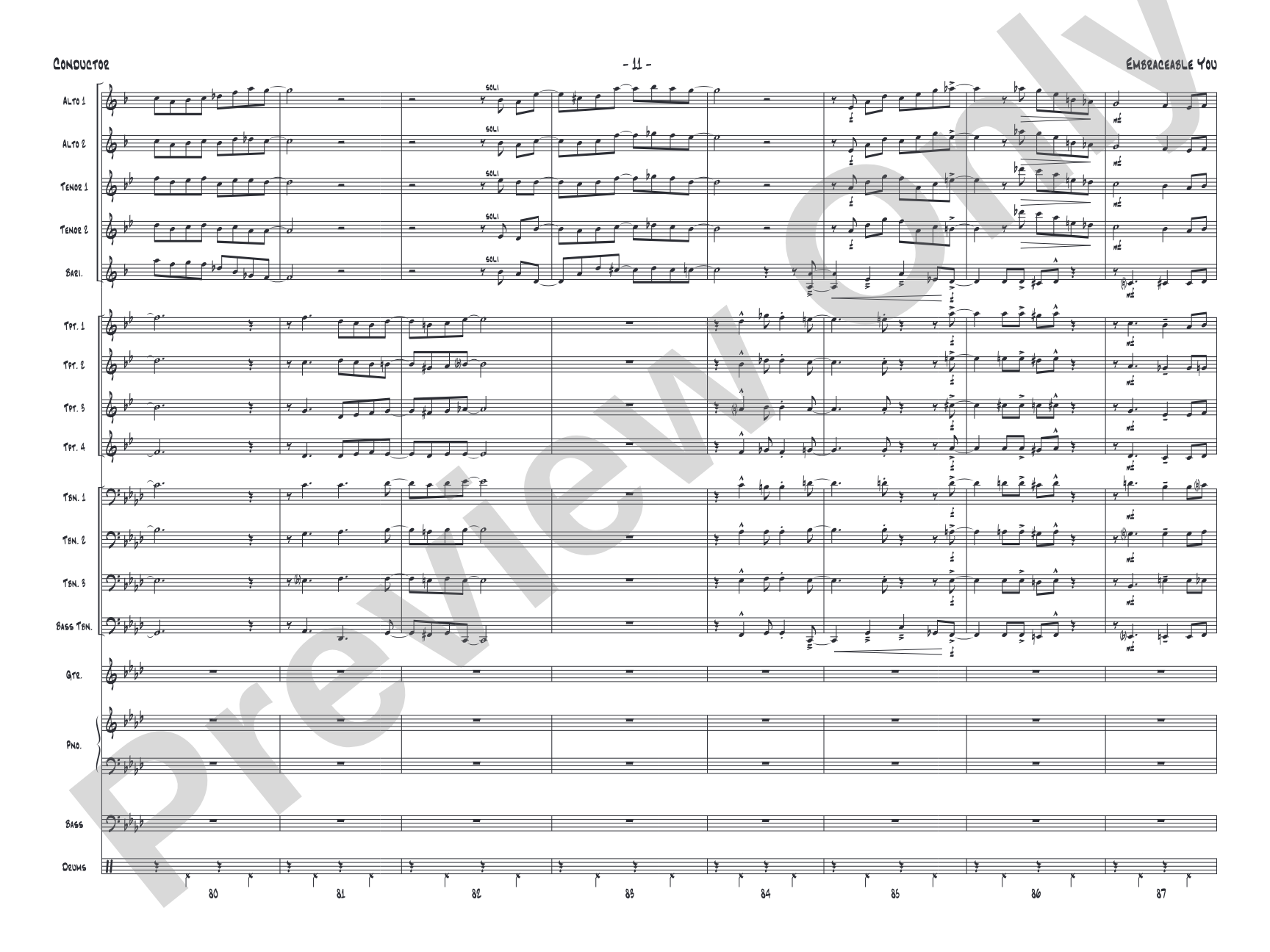 Embraceable You: Jazz Ensemble Conductor Score & Parts