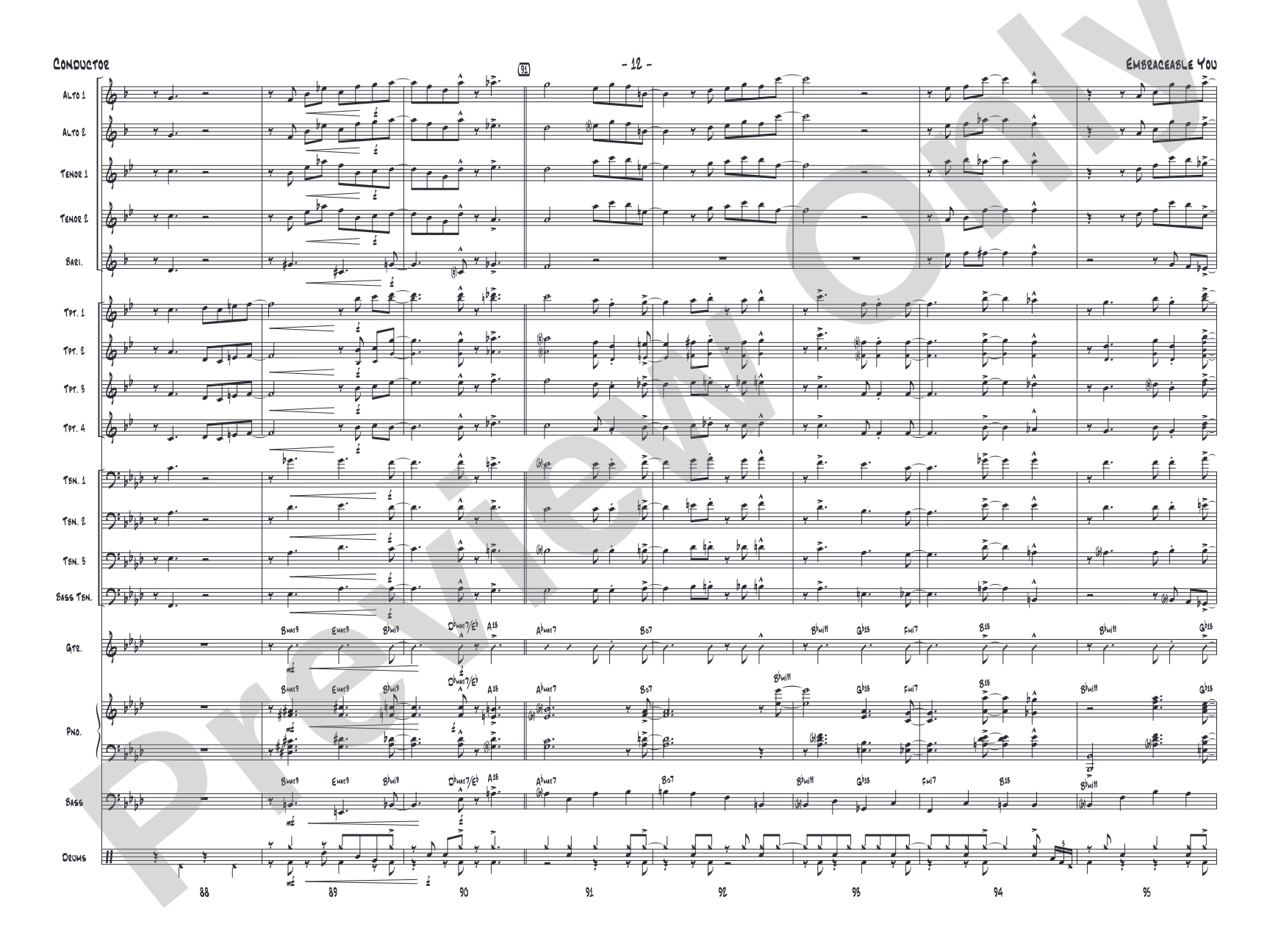 Embraceable You: Jazz Ensemble Conductor Score & Parts