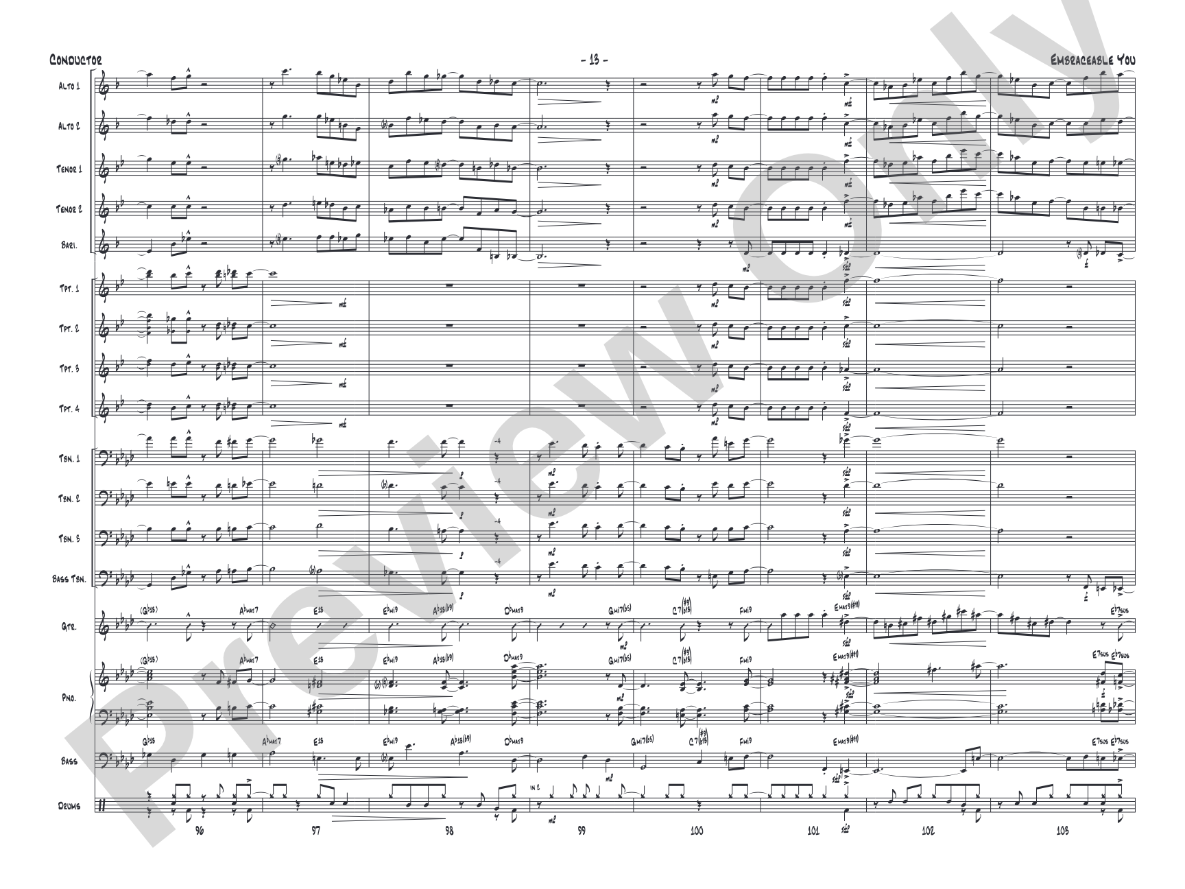 Embraceable You: Jazz Ensemble Conductor Score & Parts