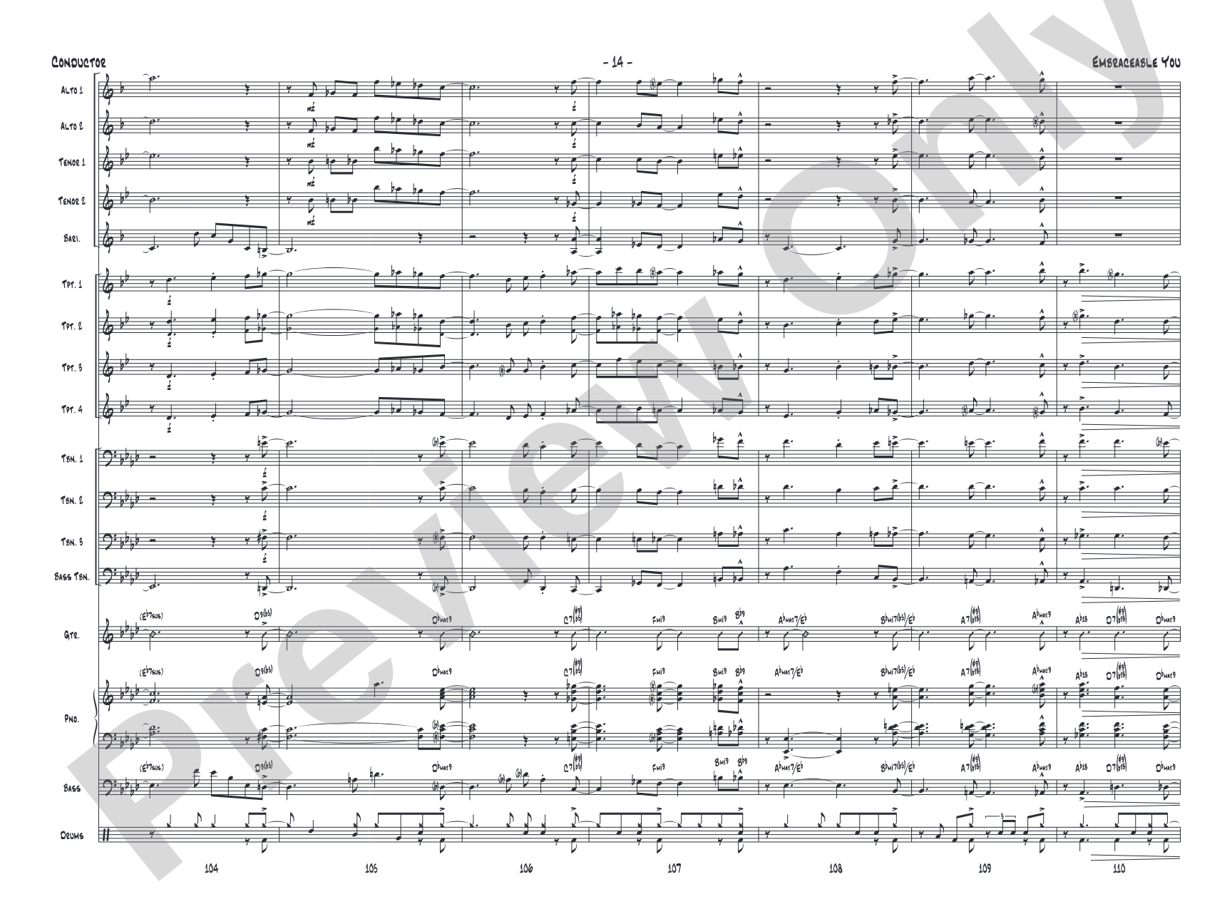 Embraceable You: Jazz Ensemble Conductor Score & Parts