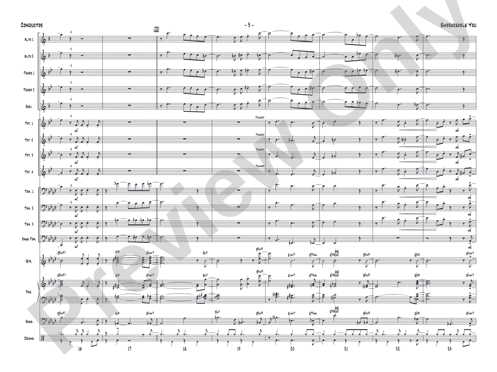 Embraceable You: Jazz Ensemble Conductor Score & Parts