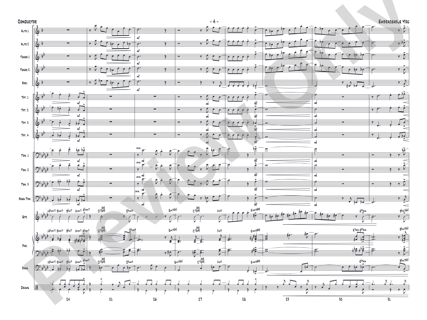 Embraceable You: Jazz Ensemble Conductor Score & Parts