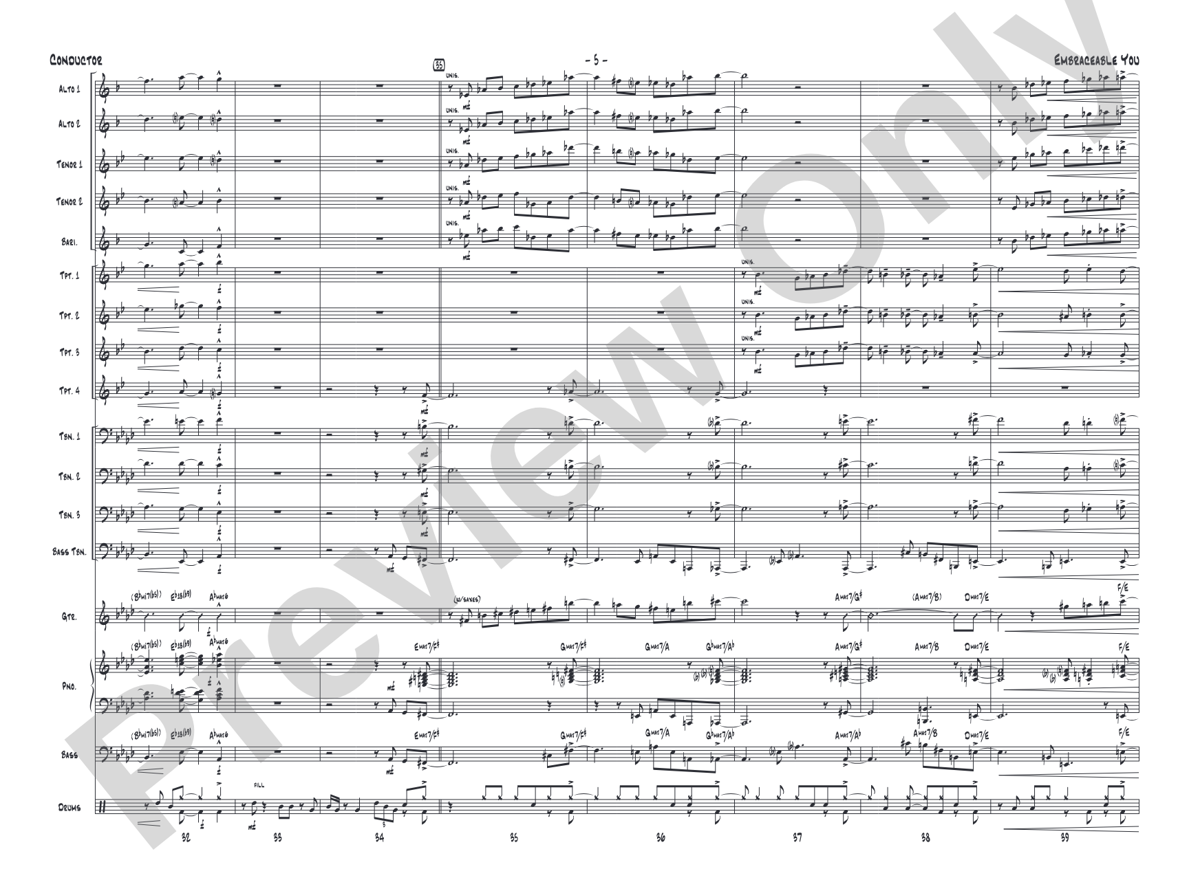 Embraceable You: Jazz Ensemble Conductor Score & Parts