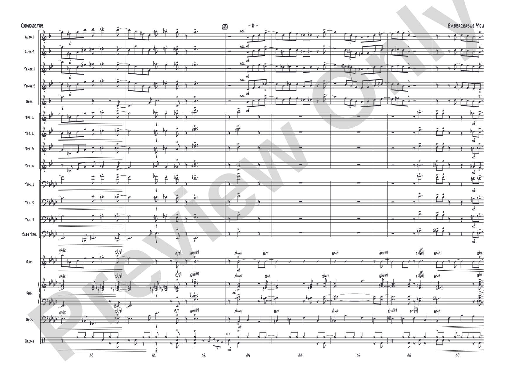 Embraceable You: Jazz Ensemble Conductor Score & Parts