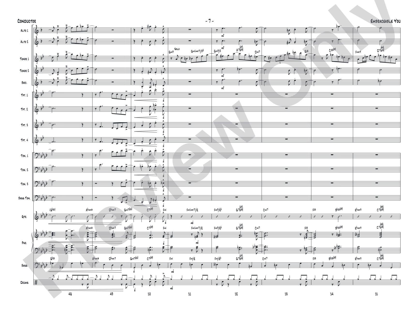 Embraceable You: Jazz Ensemble Conductor Score & Parts