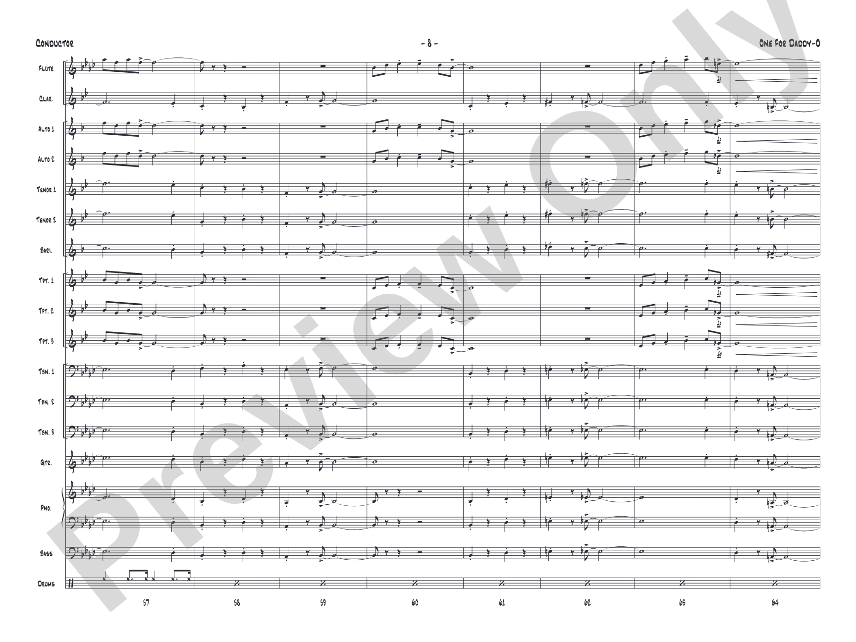 One for Daddy-O: Jazz Ensemble Conductor Score & Parts