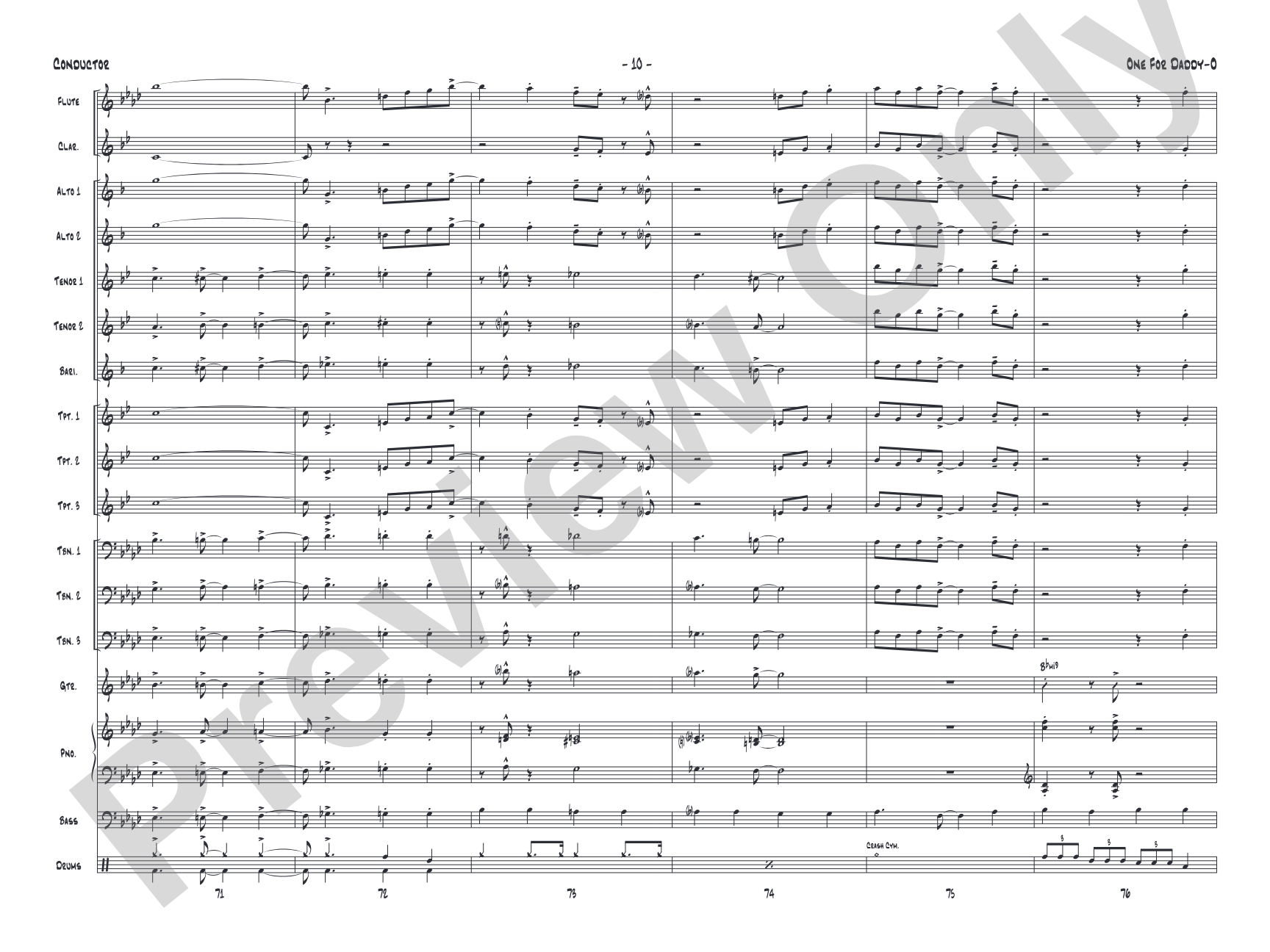 One for Daddy-O: Jazz Ensemble Conductor Score & Parts