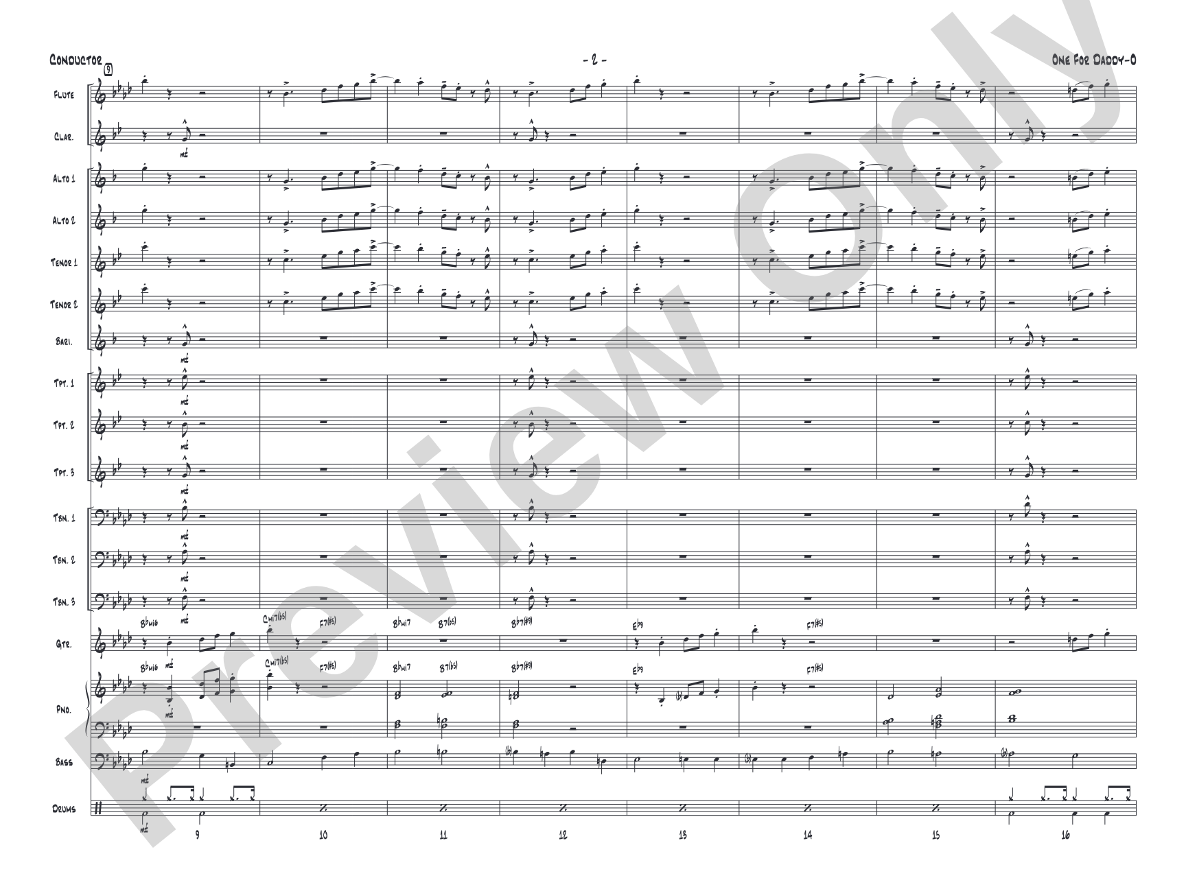One for Daddy-O: Jazz Ensemble Conductor Score & Parts