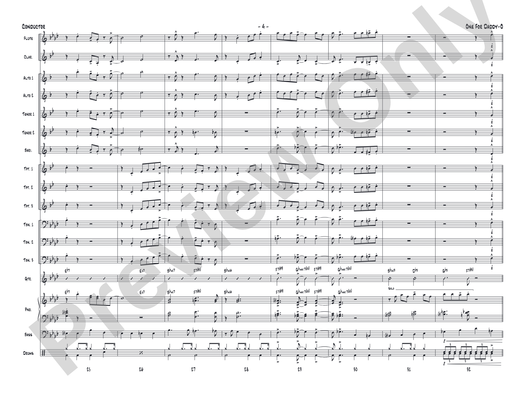 One for Daddy-O: Jazz Ensemble Conductor Score & Parts