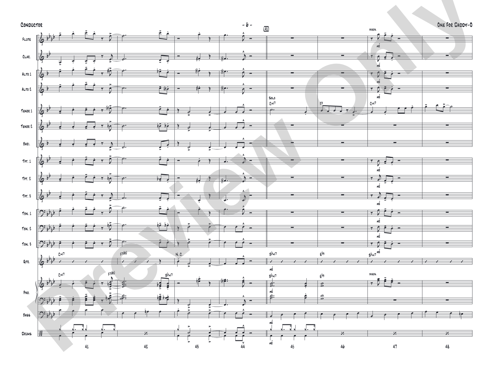 One for Daddy-O: Jazz Ensemble Conductor Score & Parts