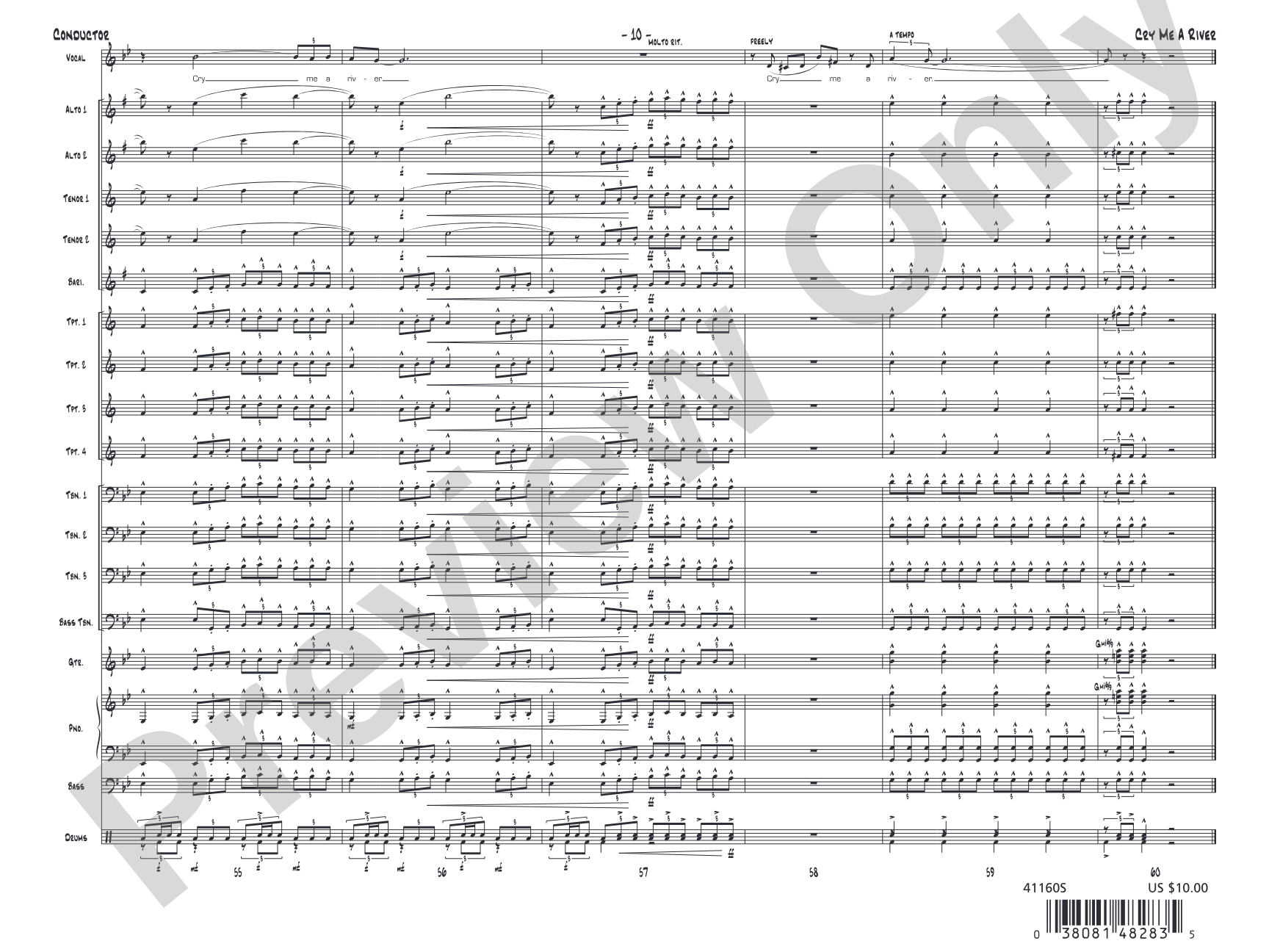Cry Me a River: Vocal Solo with Jazz Ensemble Conductor Score & Parts