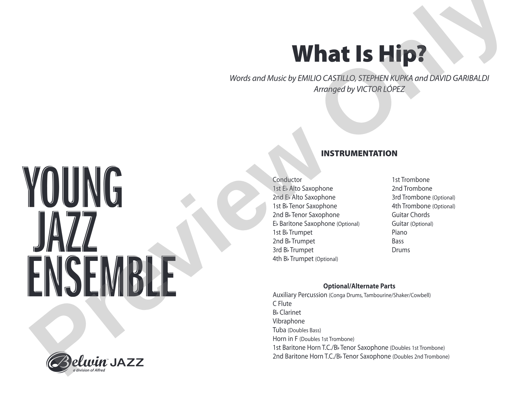 What Is Hip: Jazz Ensemble Conductor Score & Parts