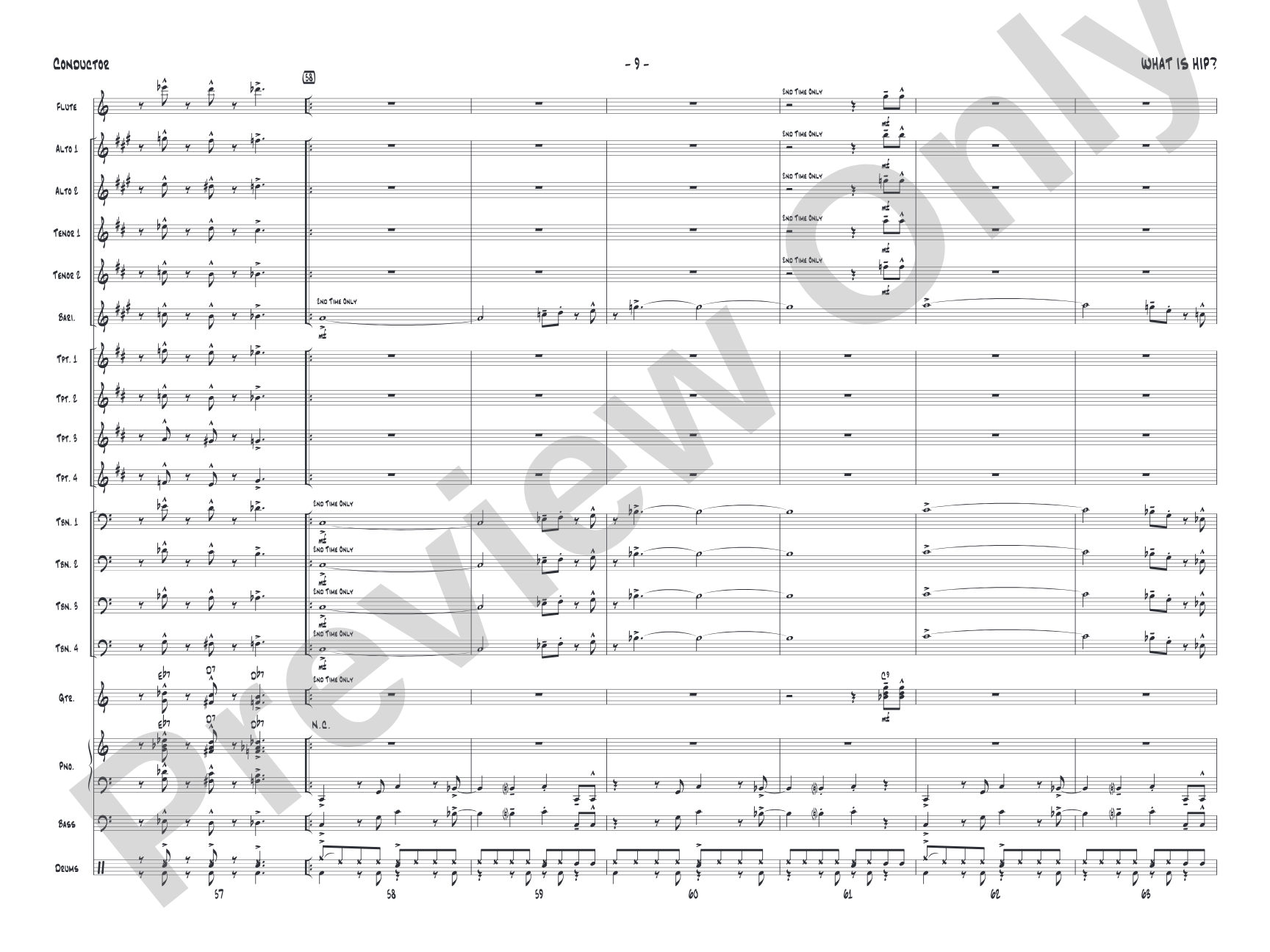 What Is Hip: Jazz Ensemble Conductor Score & Parts