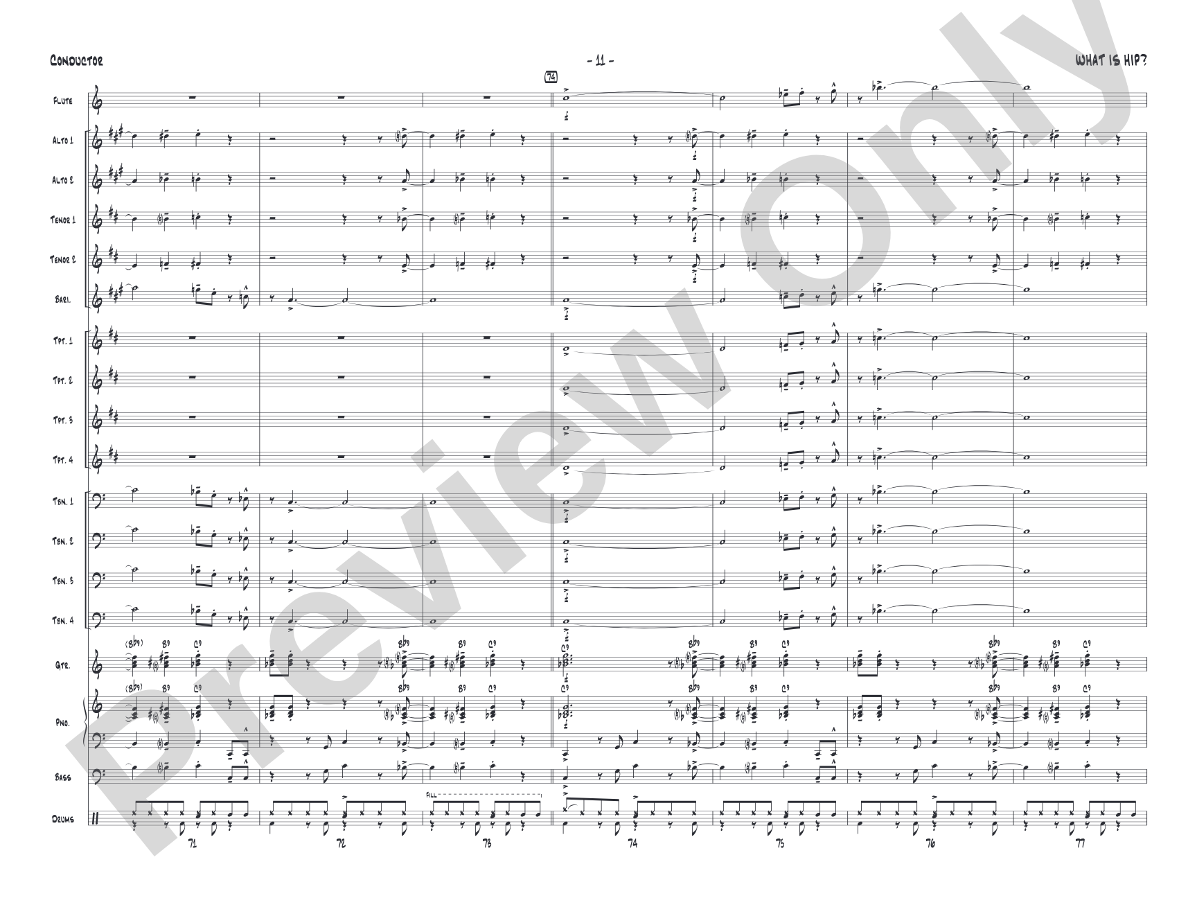 What Is Hip: Jazz Ensemble Conductor Score & Parts