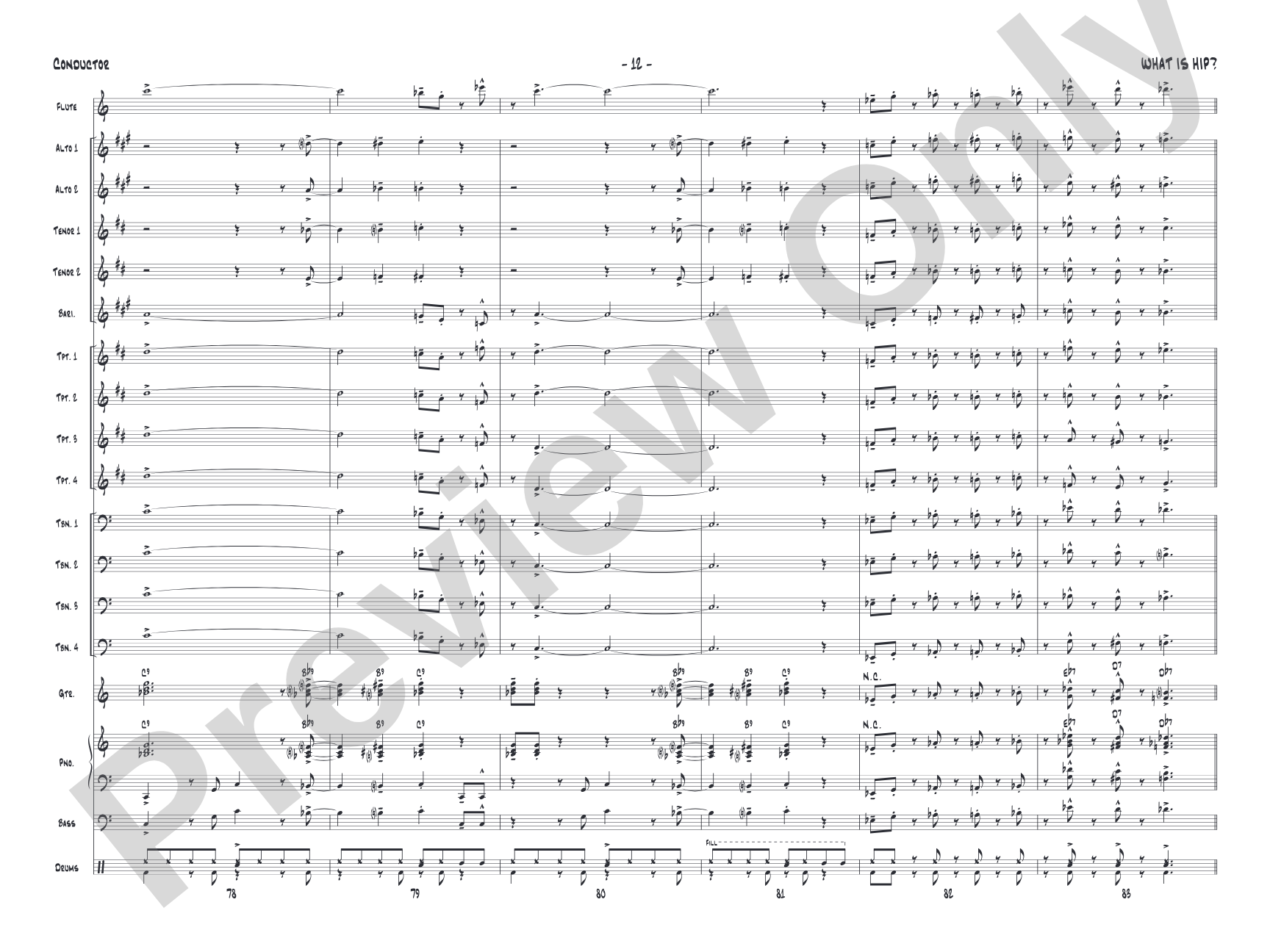 What Is Hip: Jazz Ensemble Conductor Score & Parts