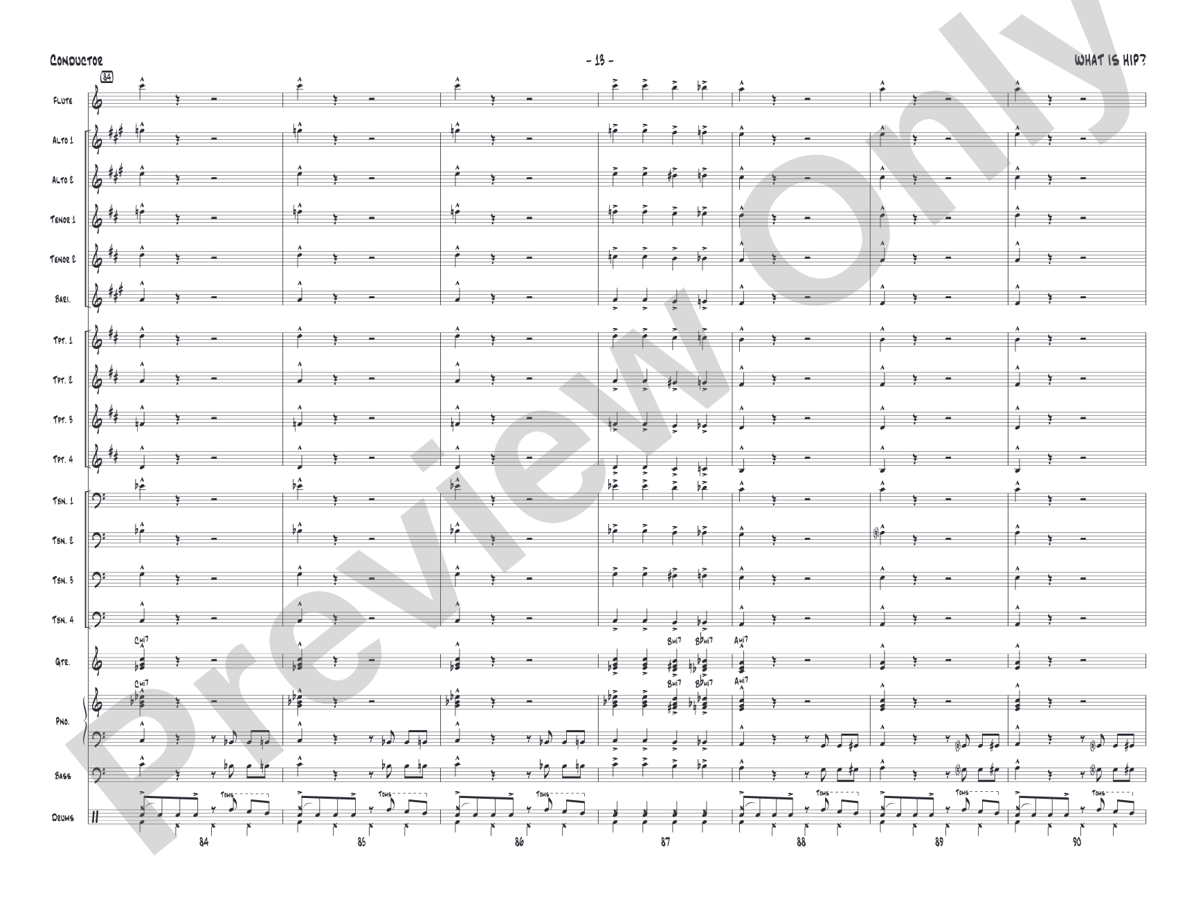 What Is Hip: Jazz Ensemble Conductor Score & Parts