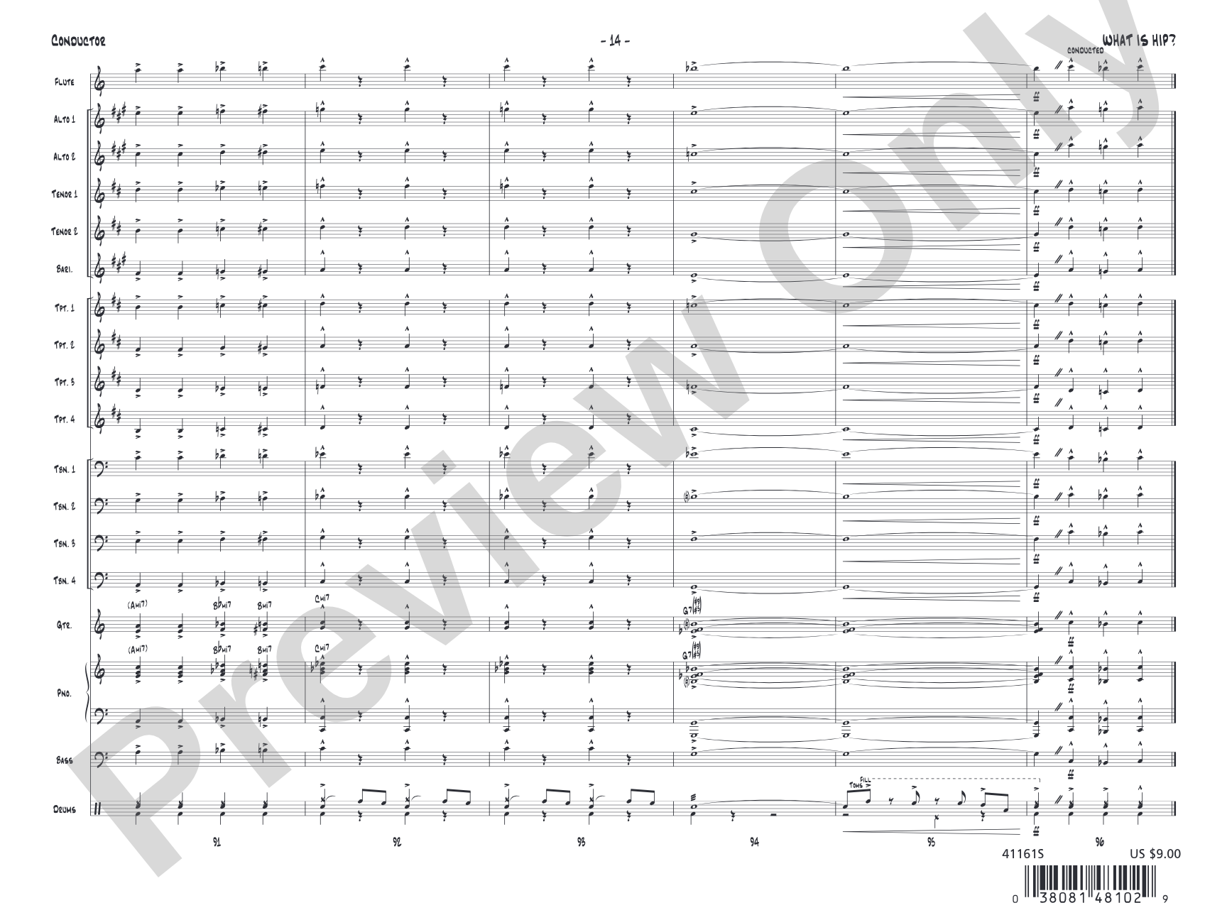 What Is Hip: Jazz Ensemble Conductor Score & Parts