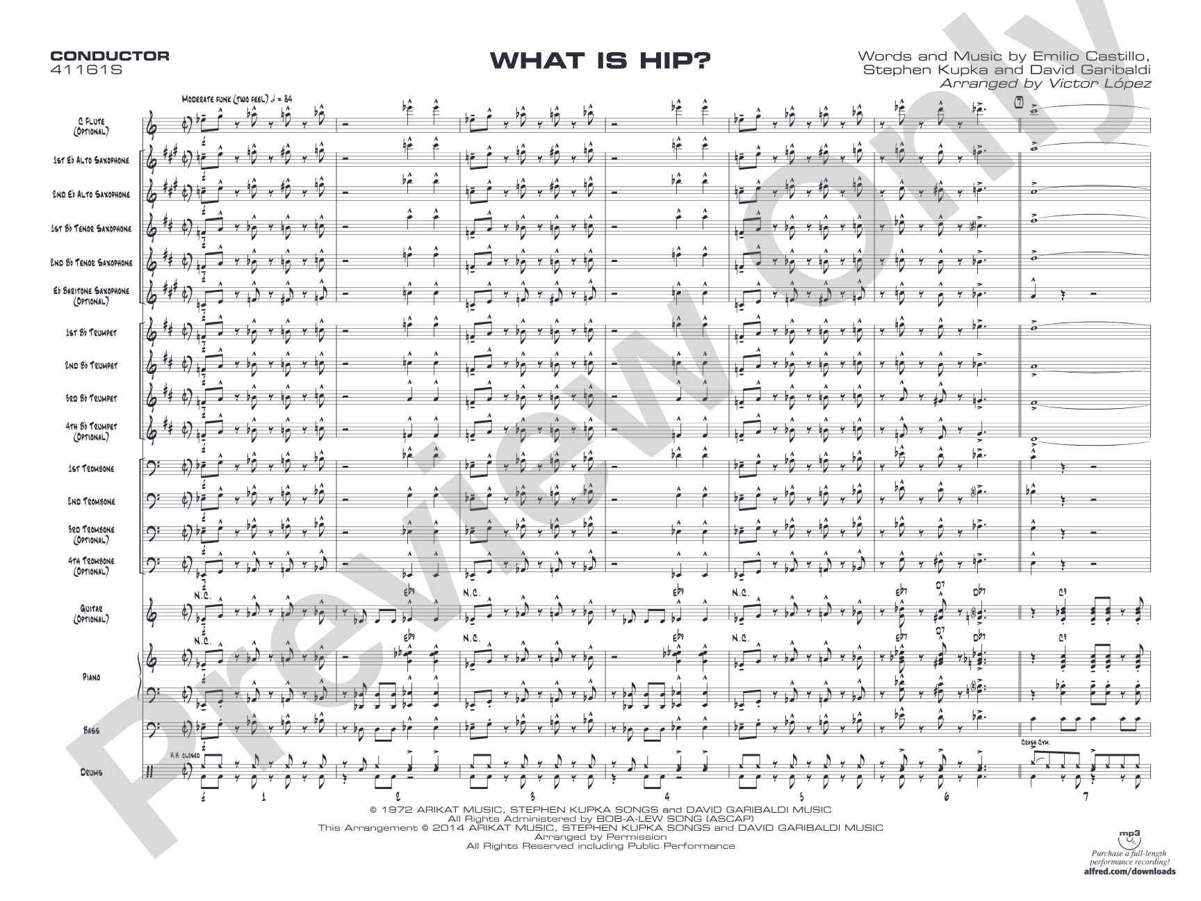 What Is Hip: Jazz Ensemble Conductor Score & Parts