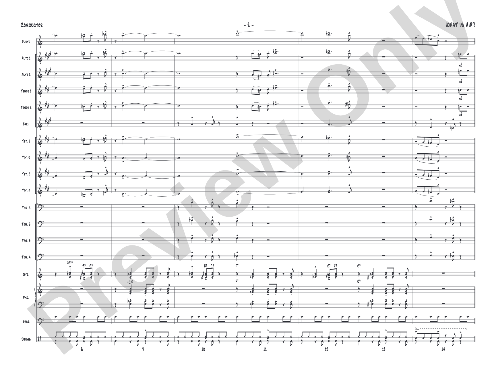 What Is Hip: Jazz Ensemble Conductor Score & Parts