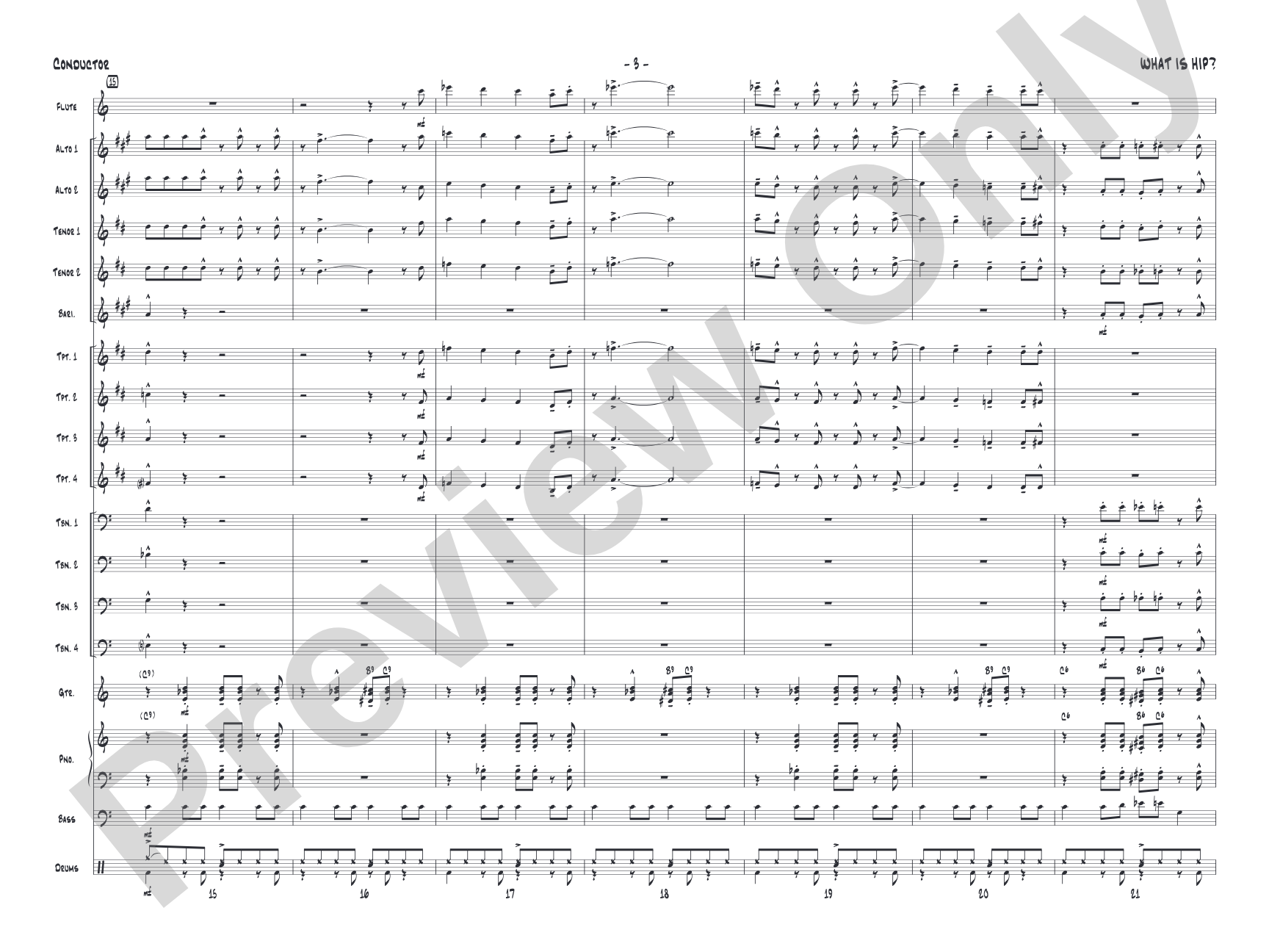What Is Hip: Jazz Ensemble Conductor Score & Parts