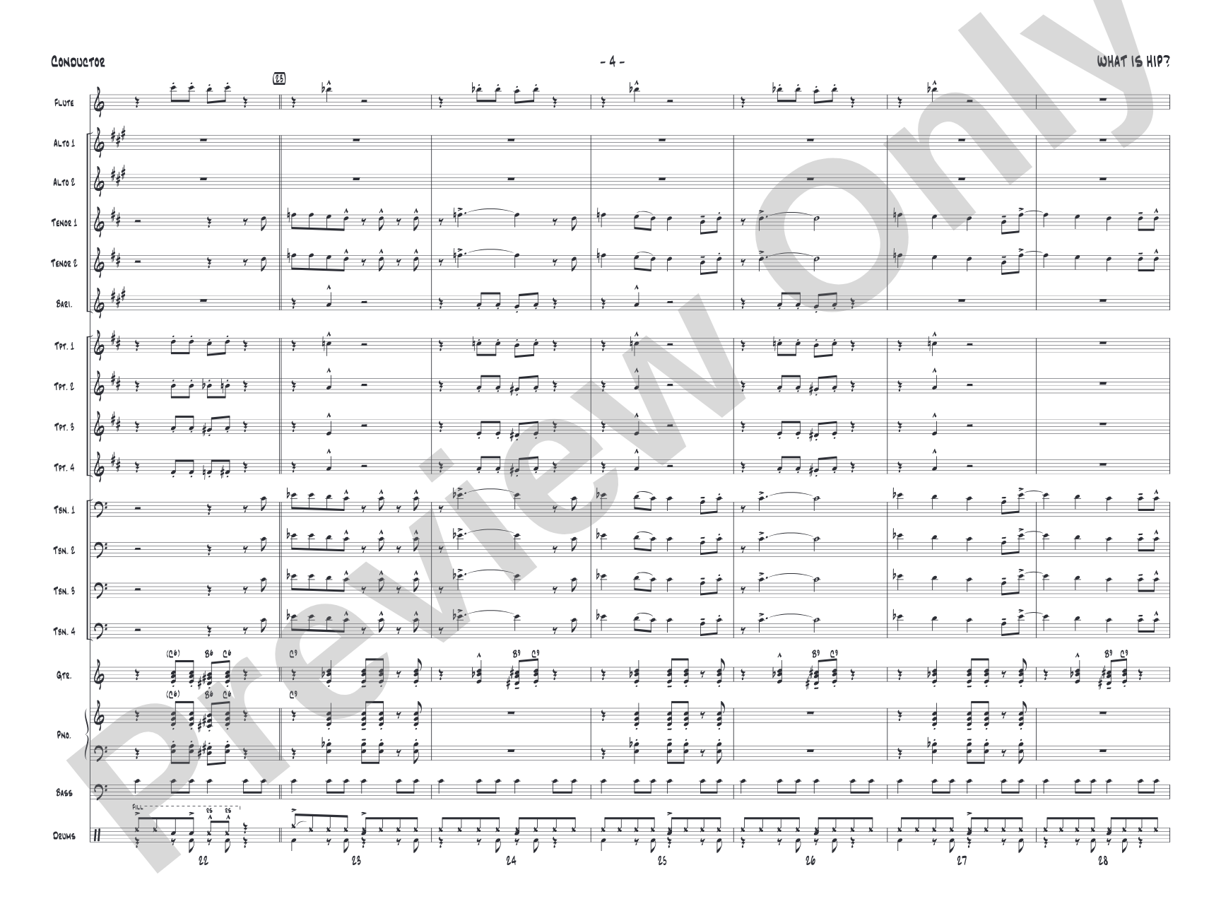 What Is Hip: Jazz Ensemble Conductor Score & Parts
