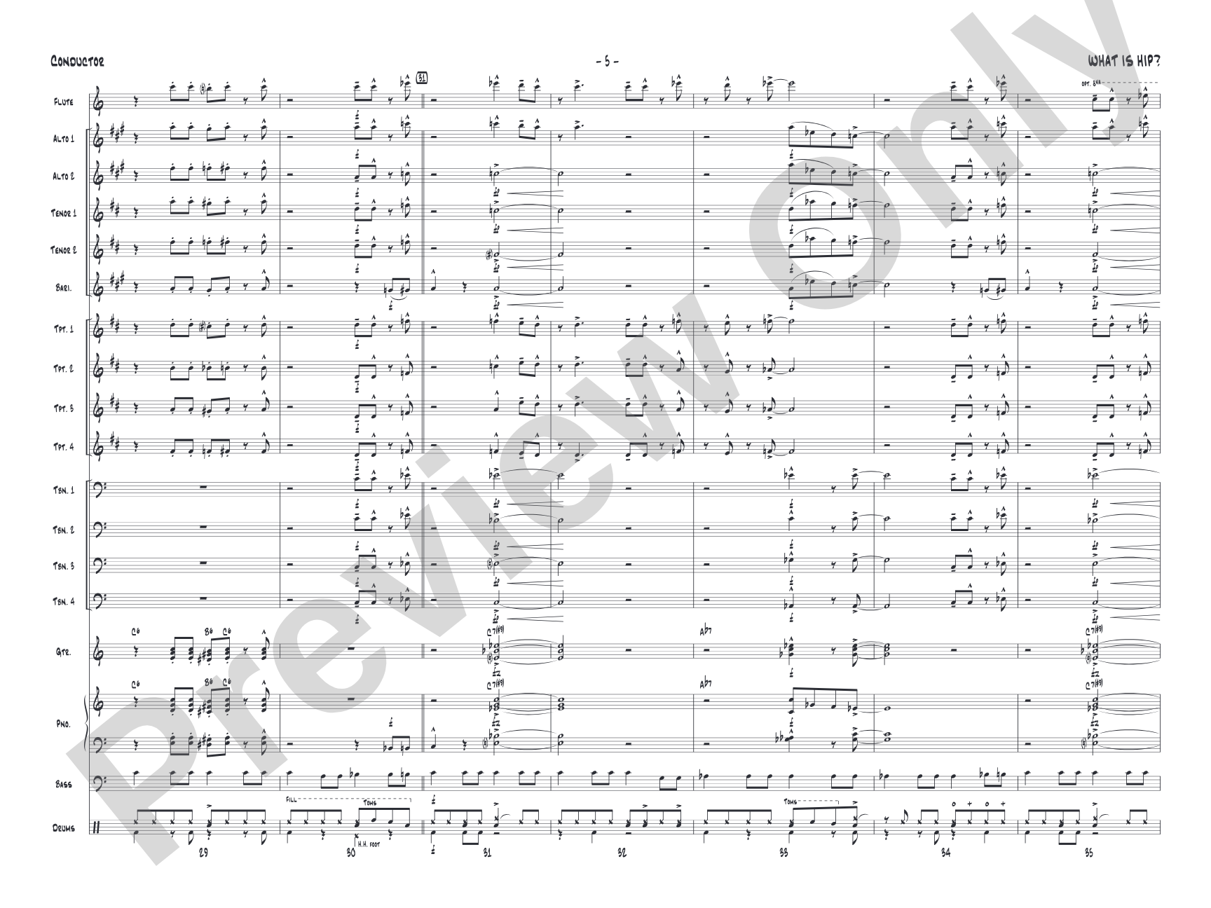 What Is Hip: Jazz Ensemble Conductor Score & Parts