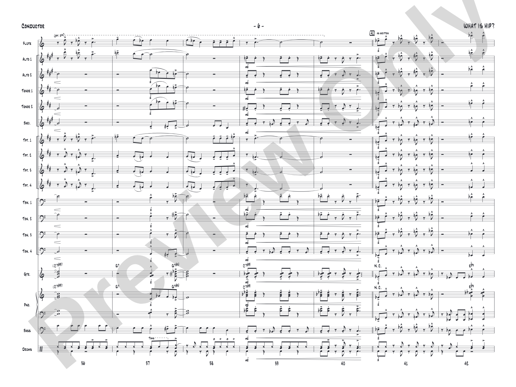 What Is Hip: Jazz Ensemble Conductor Score & Parts