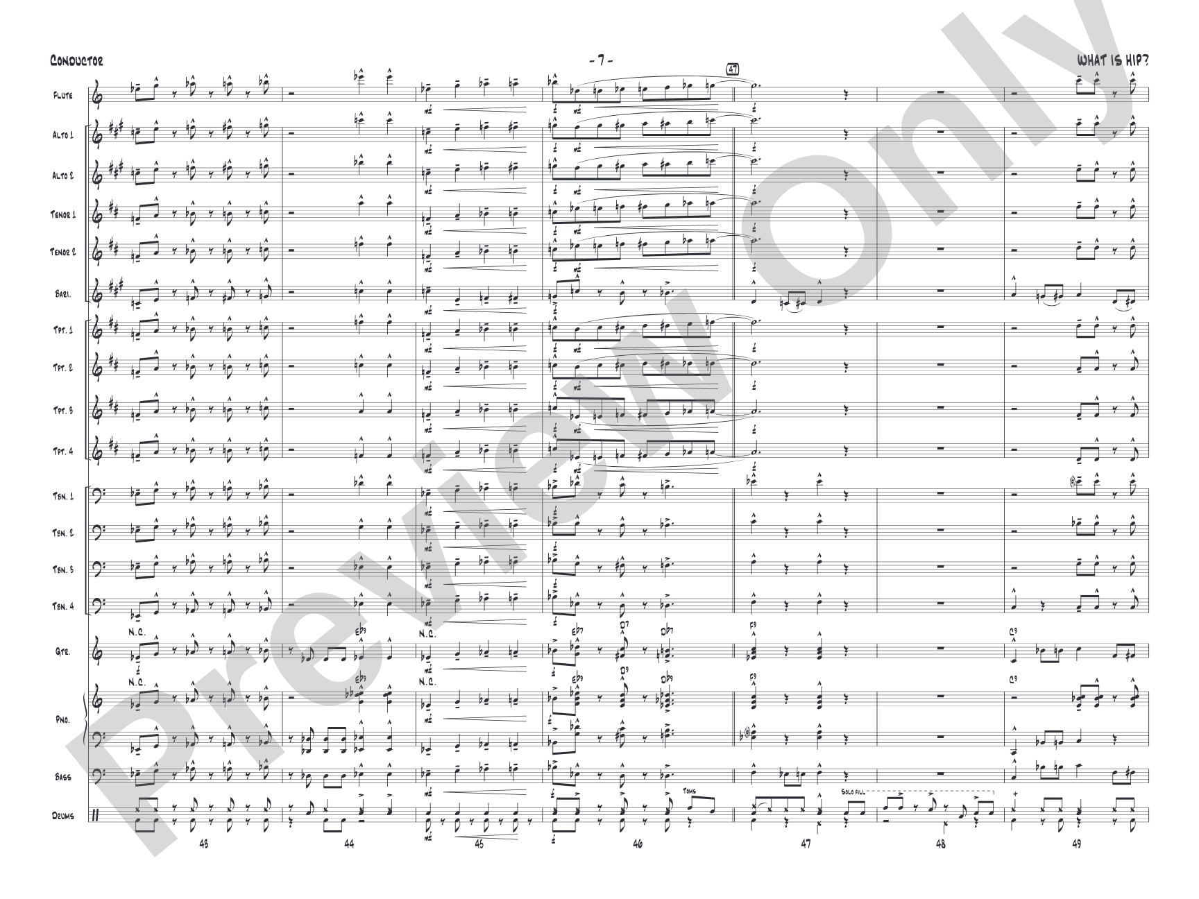 What Is Hip: Jazz Ensemble Conductor Score & Parts