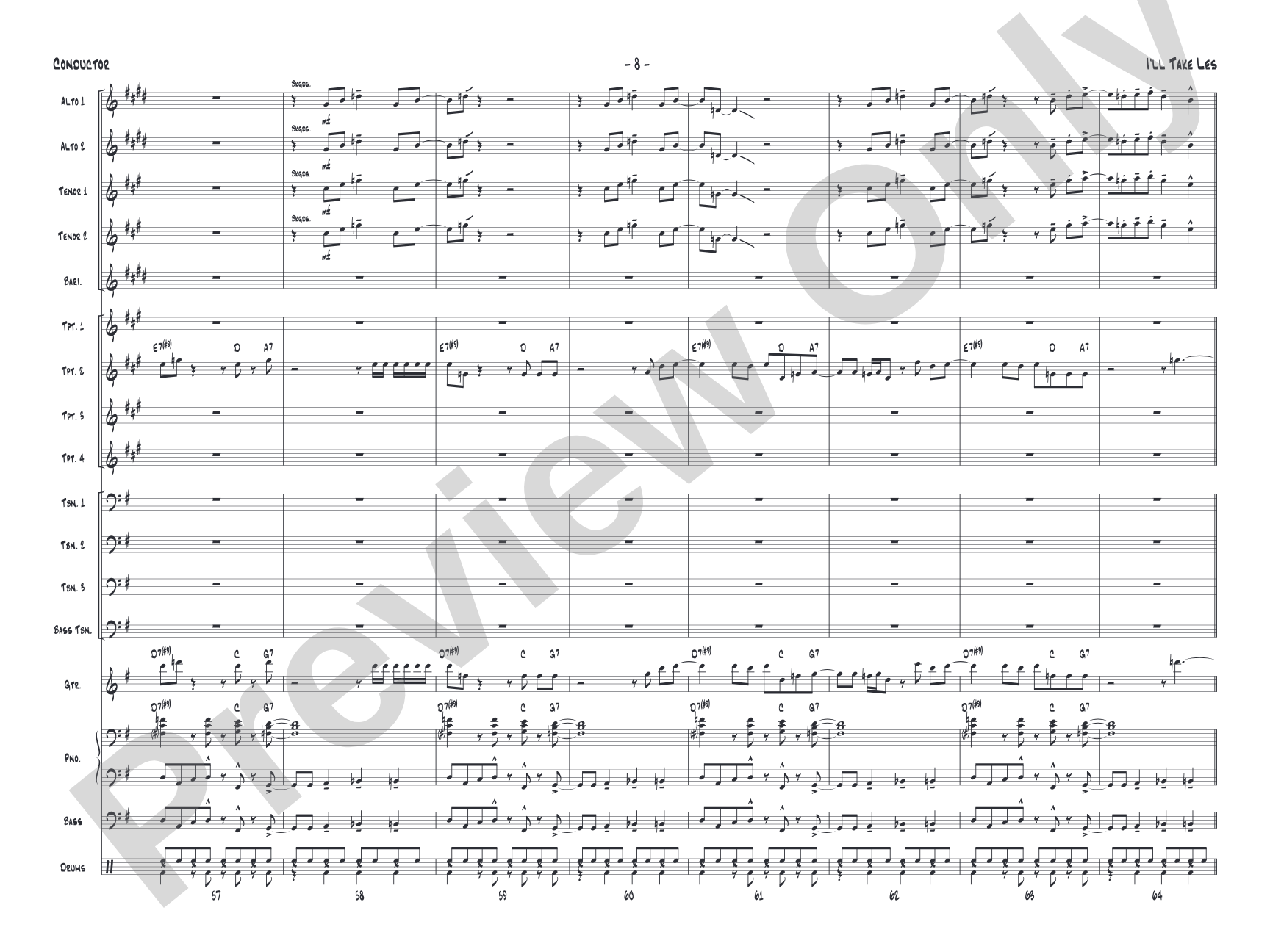 I'll Take Les: Jazz Ensemble Conductor Score & Parts