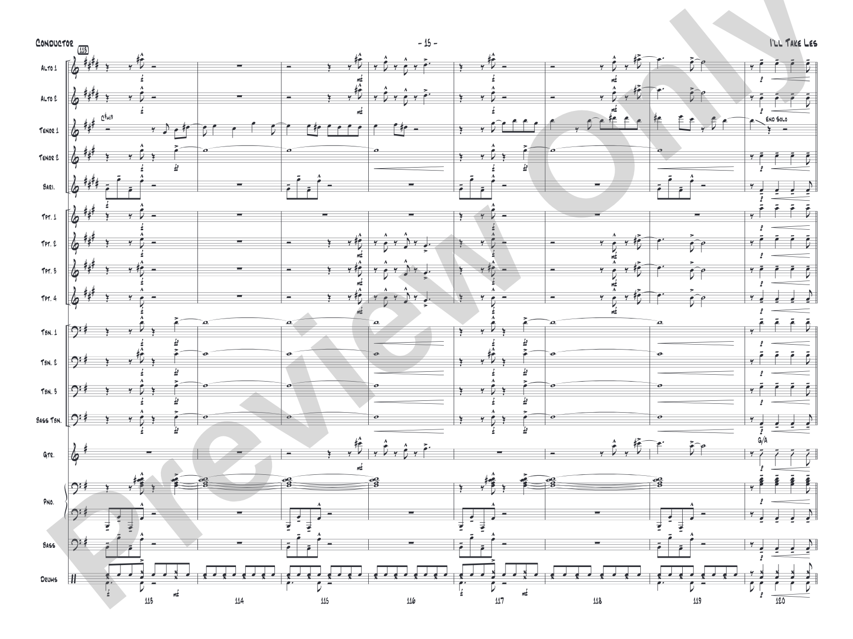 I'll Take Les: Jazz Ensemble Conductor Score & Parts