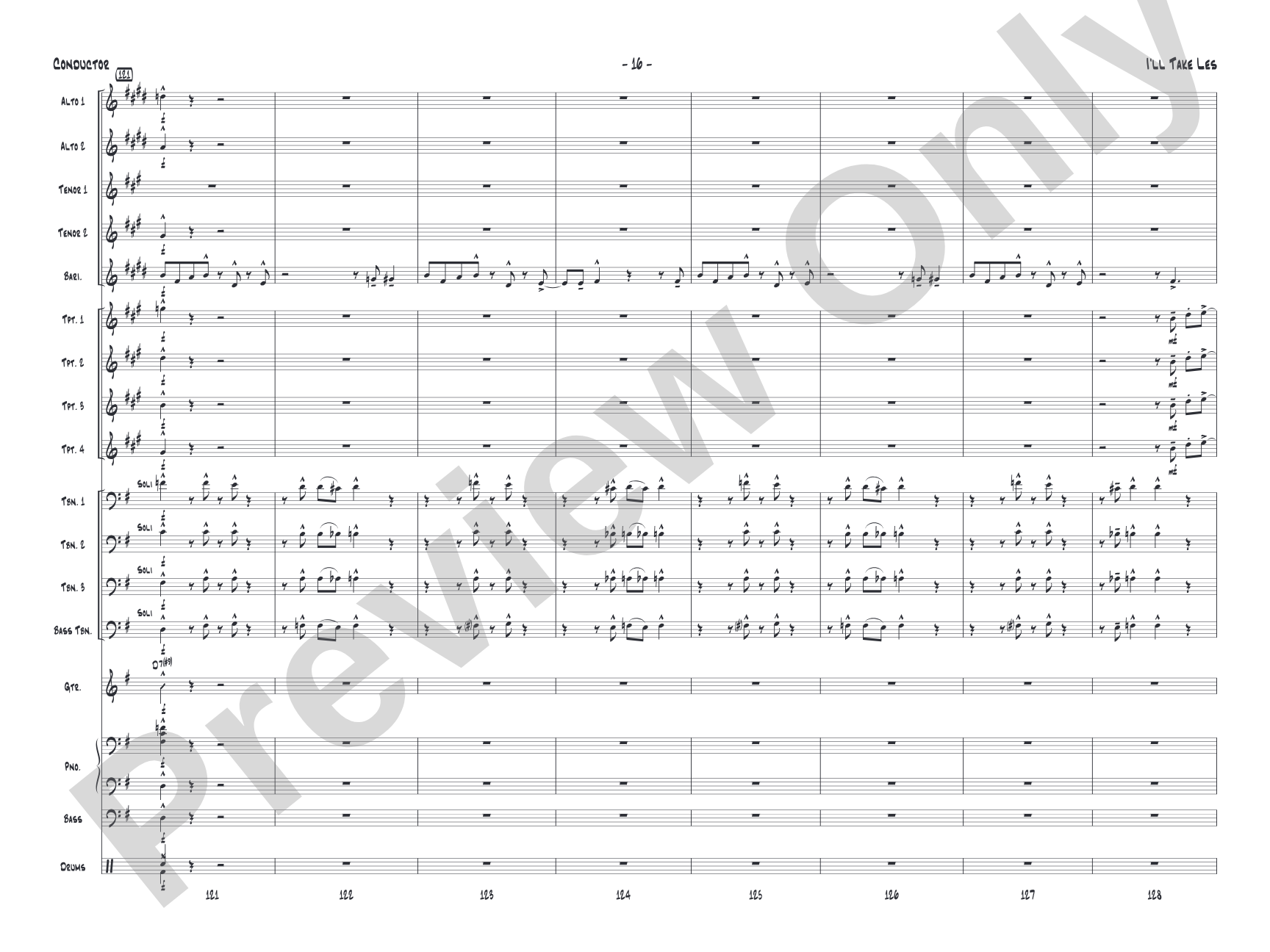 I'll Take Les: Jazz Ensemble Conductor Score & Parts